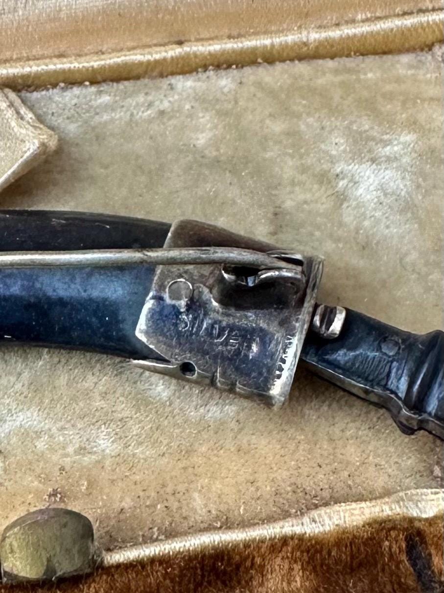 Vintage Circa 1920s Silver Kukri Sword Dagger & Sheath Brooch Pin