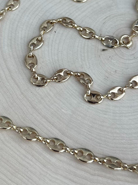 Vintage Gold Tone Long Mariner Chain 26.25” Unique Layering Jewelry