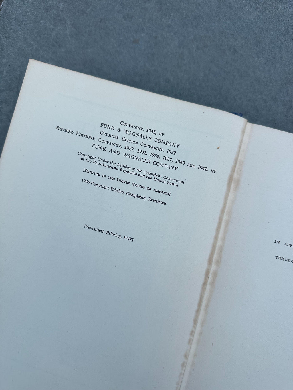 Vintage 1947 Emily Post Etiquette The Blue Book of Social Usage 17th Printing Copyright Edition Illustrated Hardcover Book