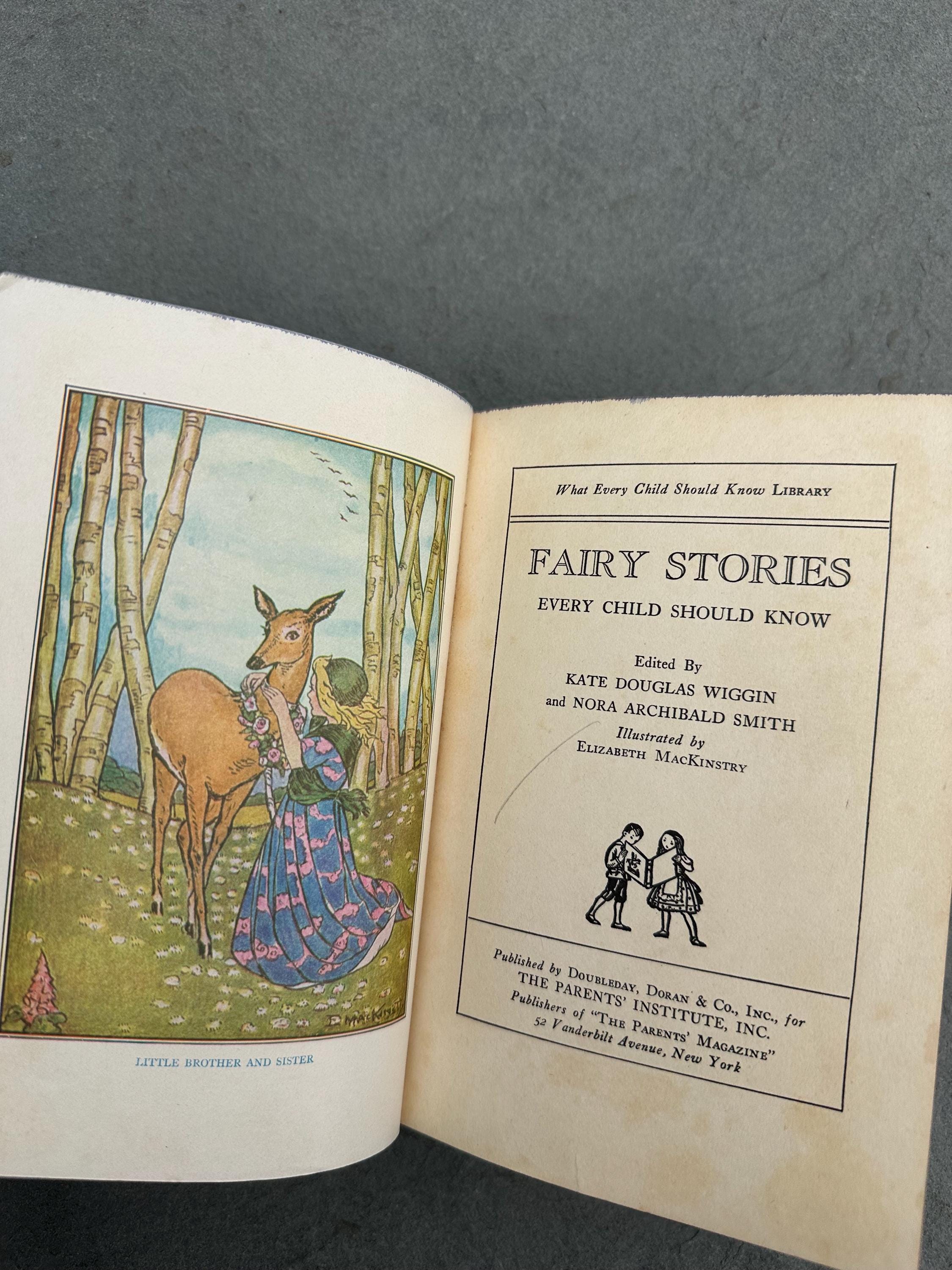 Antique 1906 1910 Fairy Stories Every Child Should Know Hardcover Illustrated Book Fourth Series | Illustrated by Elizabeth MacKinstry
