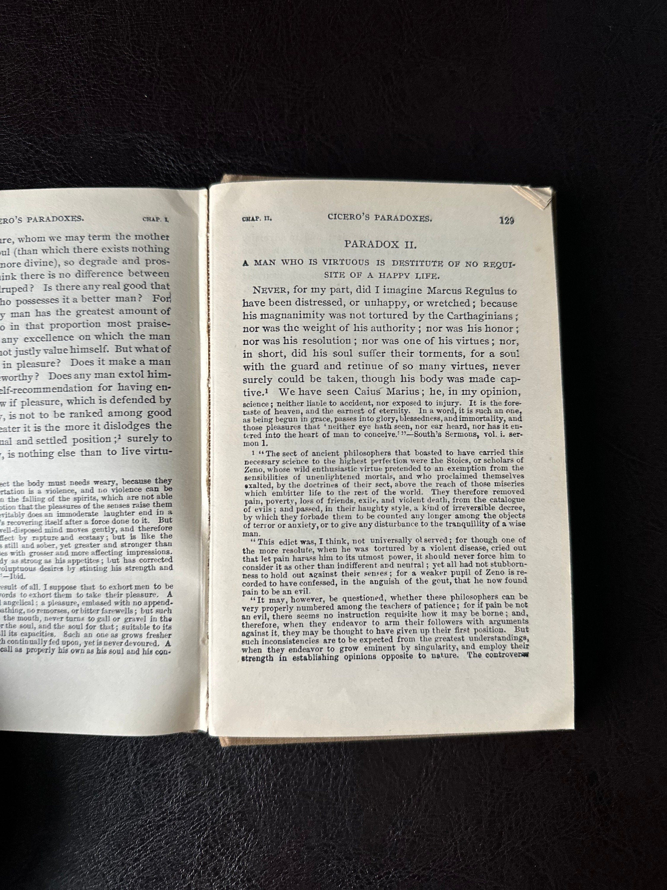 Antique 1896 Cicero's Essays on Old Age and Friendship, Also His Paradoxes Hardcover Cloth Binding Pocket Book David McKay, Publisher