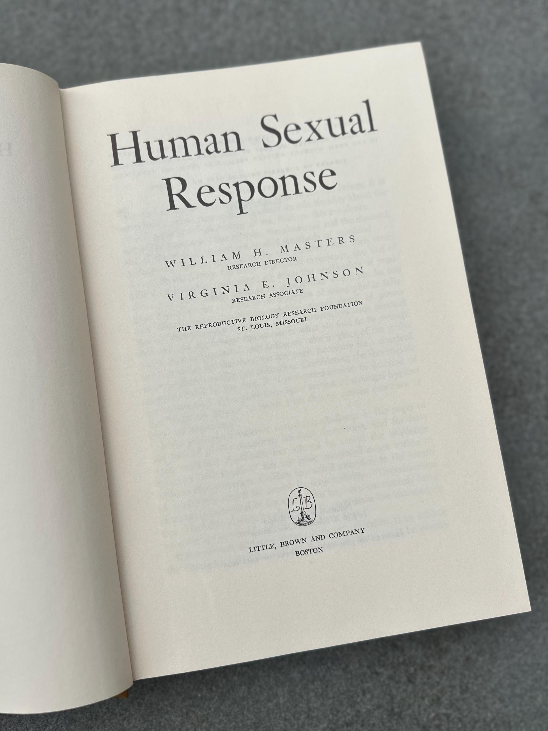 Vintage 1966 Human Sexual Response First Edition 11th Printing Hardcover Book William H. Masters & Virginia E. Johnson