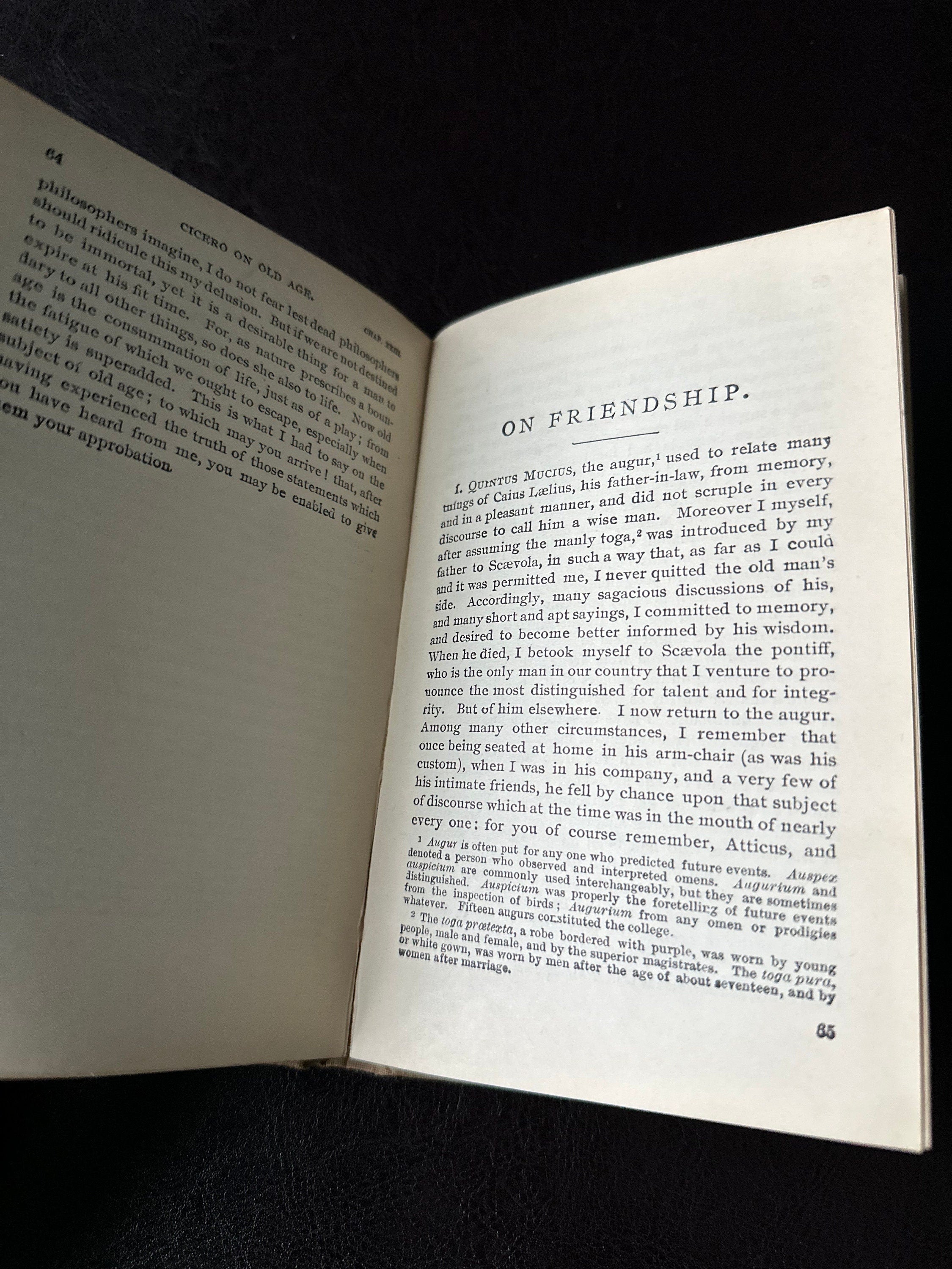 Antique 1896 Cicero's Essays on Old Age and Friendship, Also His Paradoxes Hardcover Cloth Binding Pocket Book David McKay, Publisher