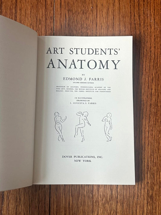 1961 Art Students' Anatomy by Edmond J. Farris Paperback Book Illustrated