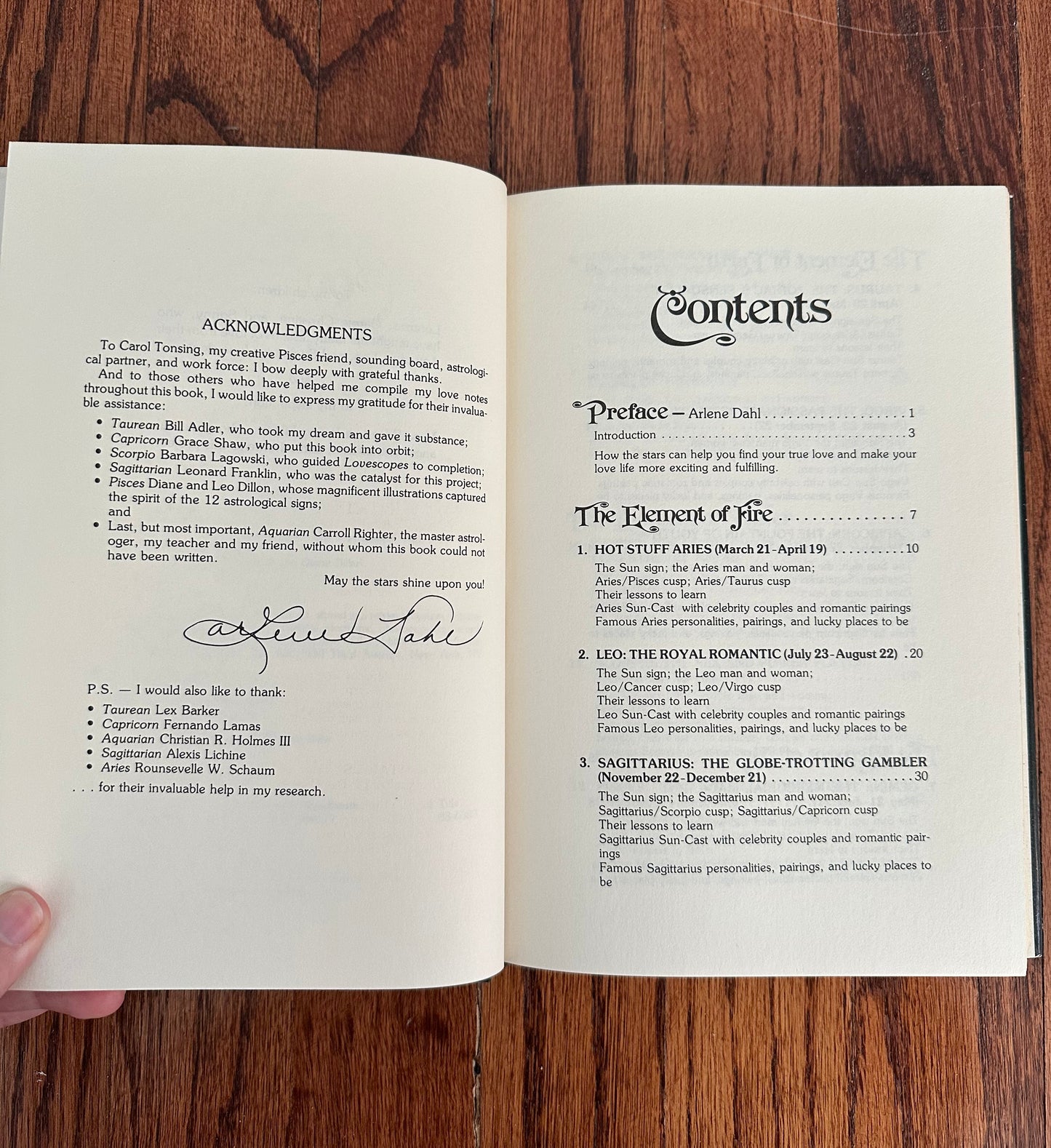 1983 Lovescopes by Arlene Dahl Hardcover Book with Dust Jacket | Signed by Author