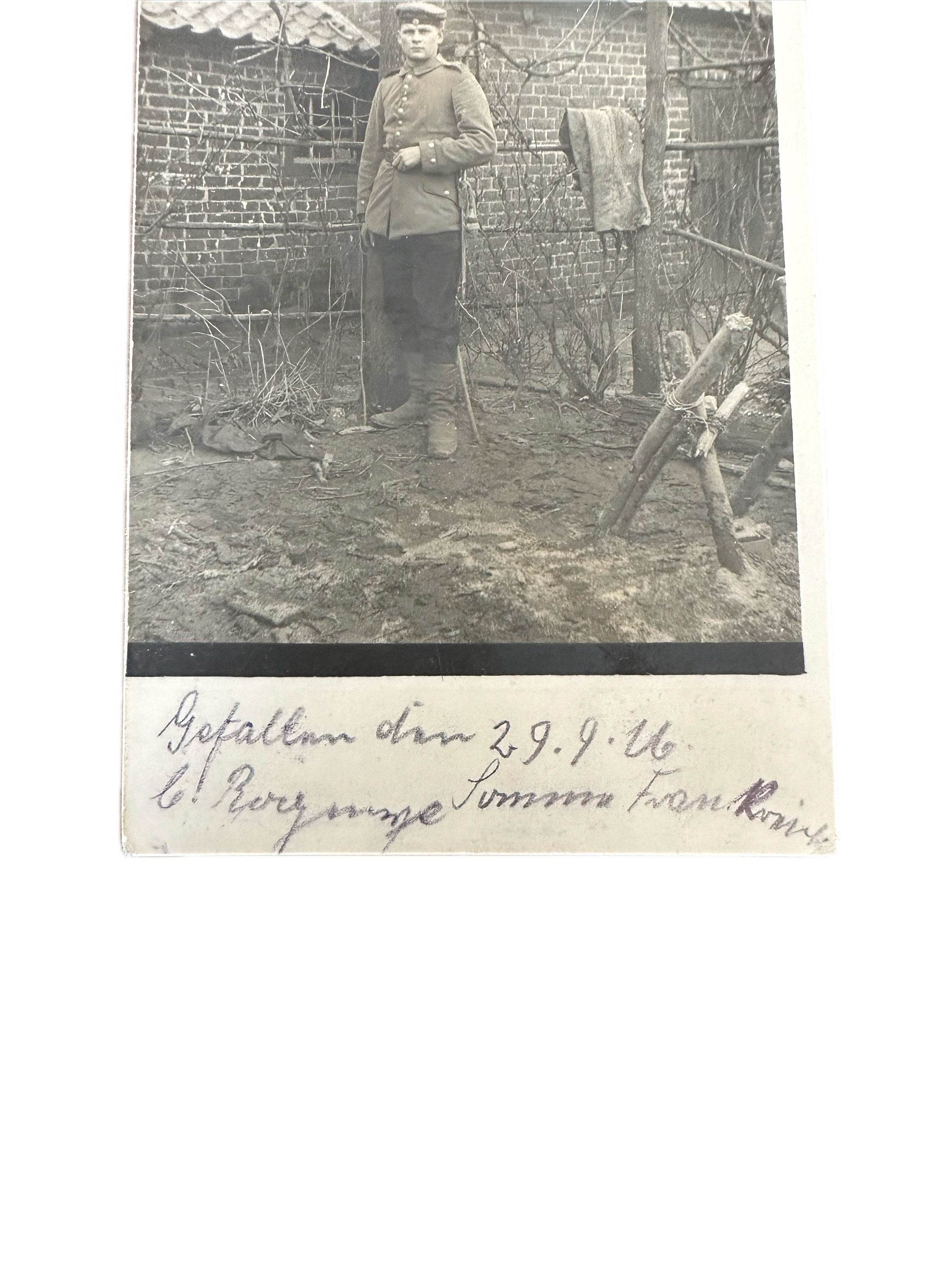 Antique 1916 RPPC Real Photo Postcard German Soldier in Uniform WWI September