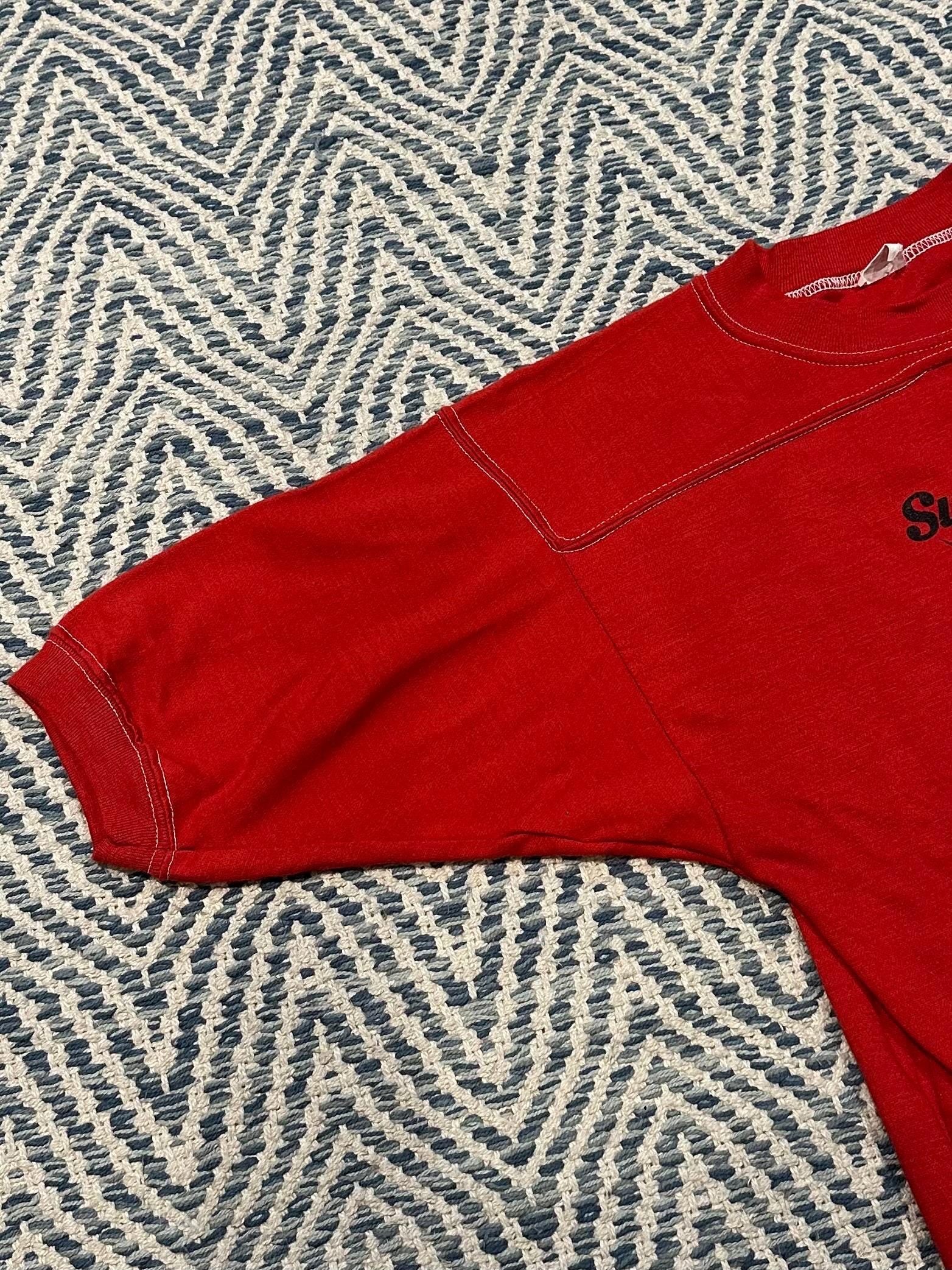 RARE Vintage 1970s Sunnybrook Acres Resort Lake George NY New York Souvenir Red Ringer Tee Poly-Cotton Blend RN 13765 Size Small