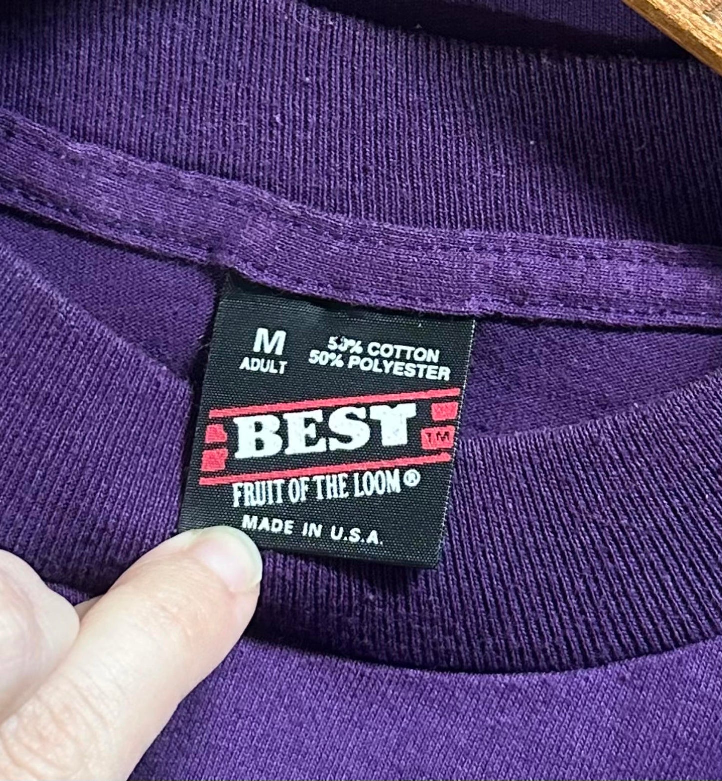 1990s Purple Pennsylvania BEST Fruit of the Loom Single Stitch Tee