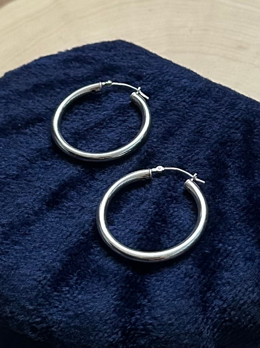 Vintage Sterling Silver Hoop Earrings