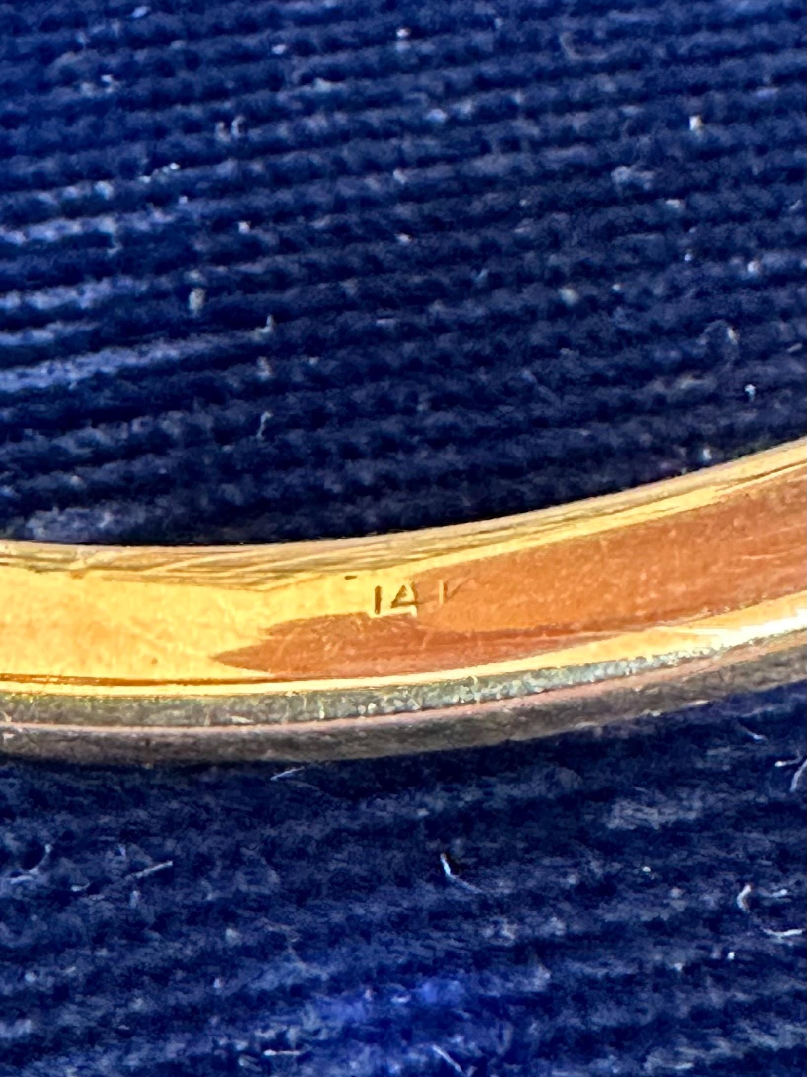 Beautiful Vintage 14k Yellow Gold Hand Engraved Etched Baby Bangle Hinged Bracelet Infant