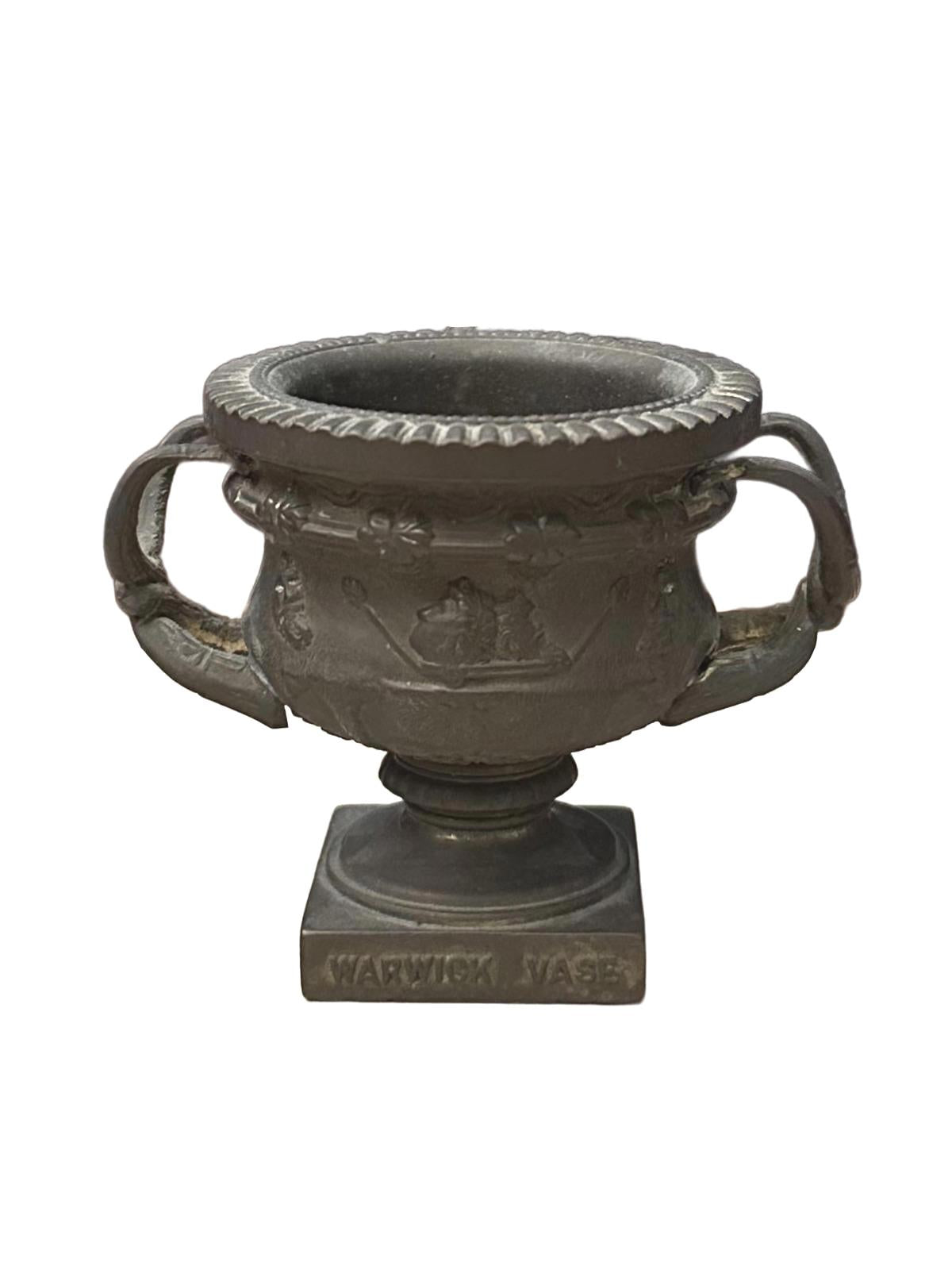 Antique 1920s Art Deco Bronze Miniature Warwick Vase Urn Car Mascot England