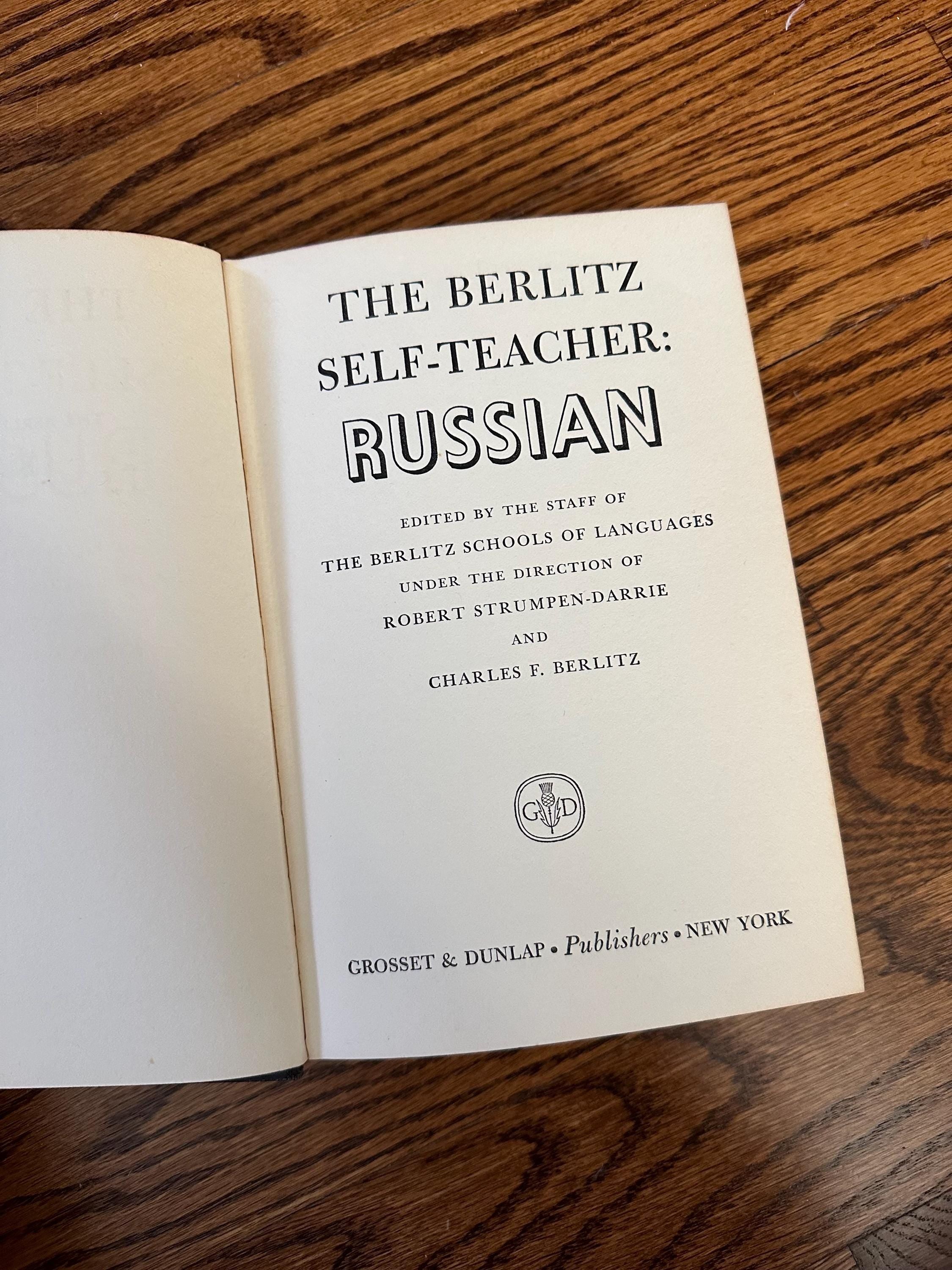 Vintage 1951 The Berlitz Self-Teacher: Russian Hardcover Russian Language Book