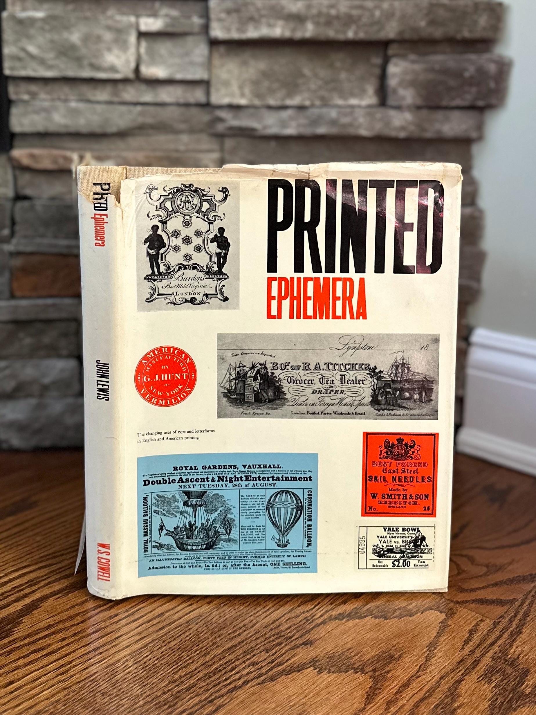 Vintage 1962 PRINTED EPHEMERA Illustrated Hardcover Book by John Lewis | Type & Letterforms in English and American Printing