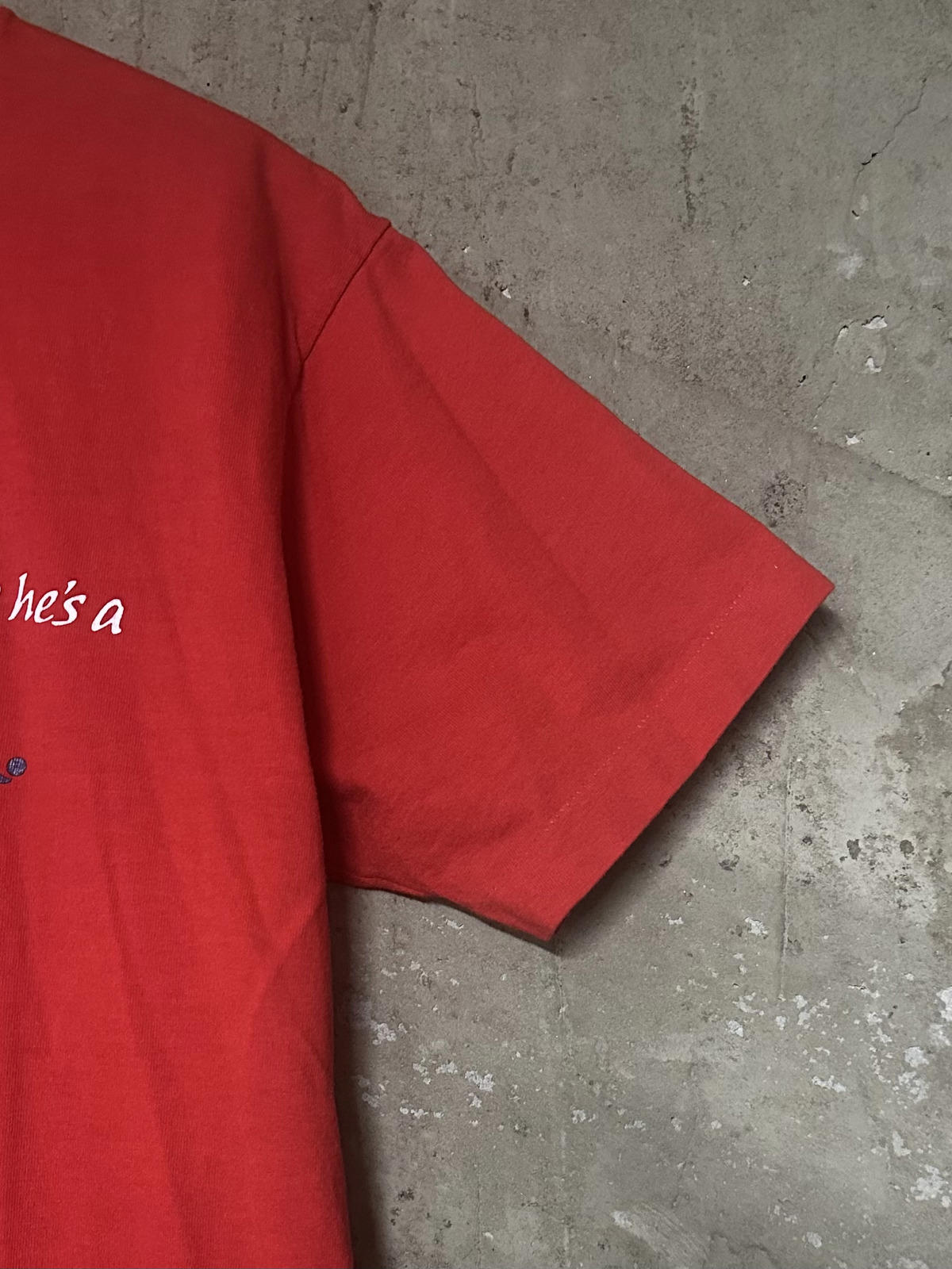 1990s Virginia Slims Give a Man an Inch Red Single Stitch Tee