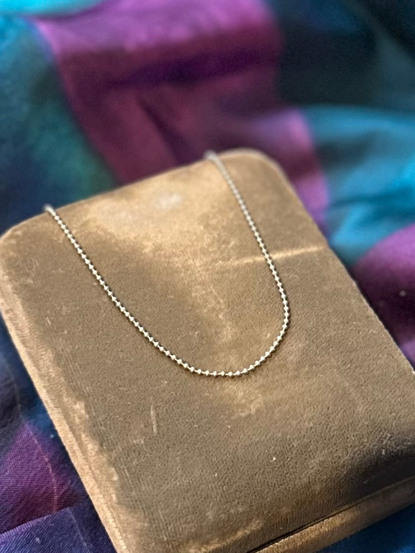 Signed Tiffany & Co. Sterling Silver Ball Bead Chain Necklace