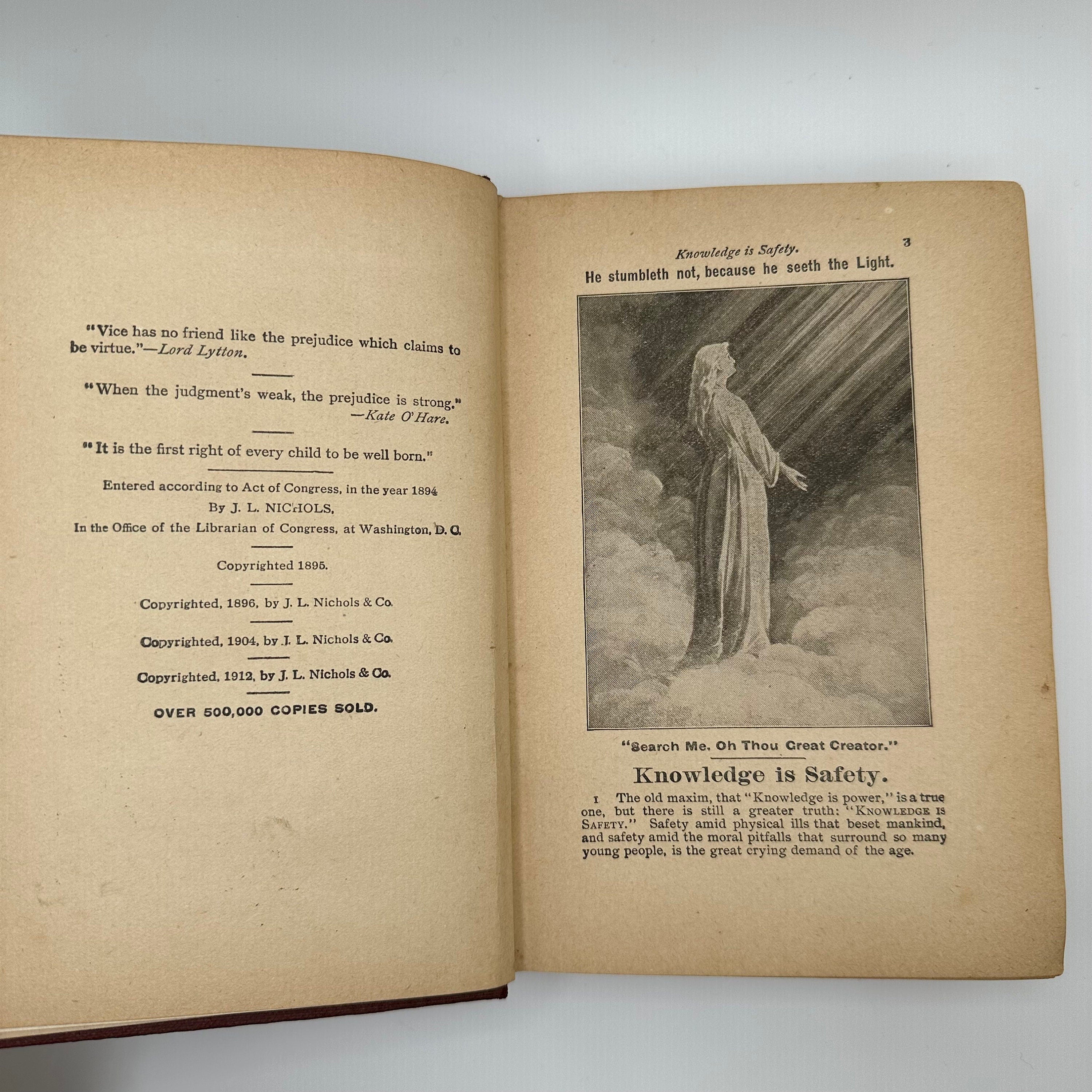 Antique 1913 Safe Counsel Guide to Purity and Physical Manhood Hardcover Book | 1900s Book | Antique Handbook