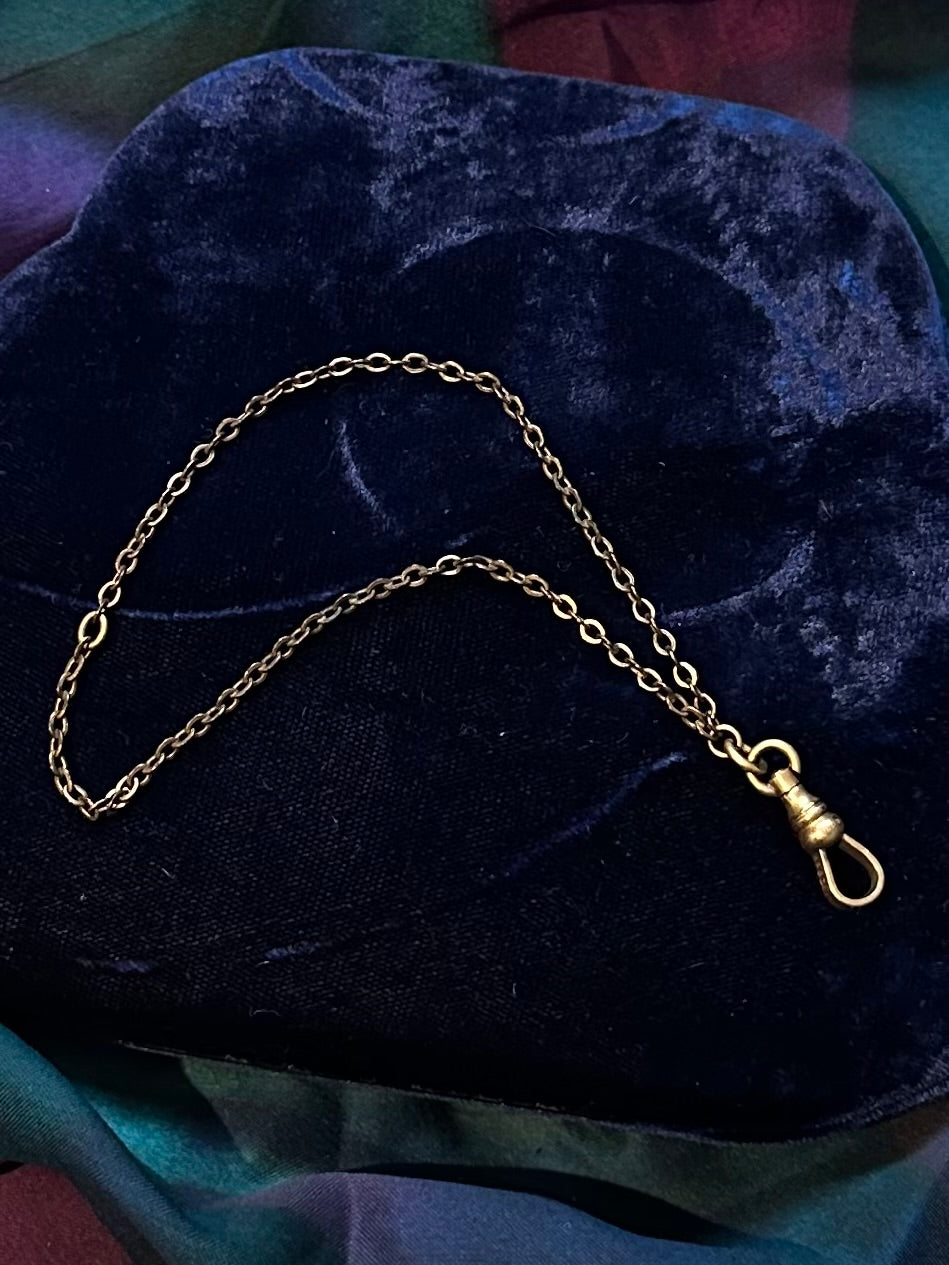 Antique Victorian Era Signed SR & Co. Gold Filled Watch Chain Dog Clip Clasp