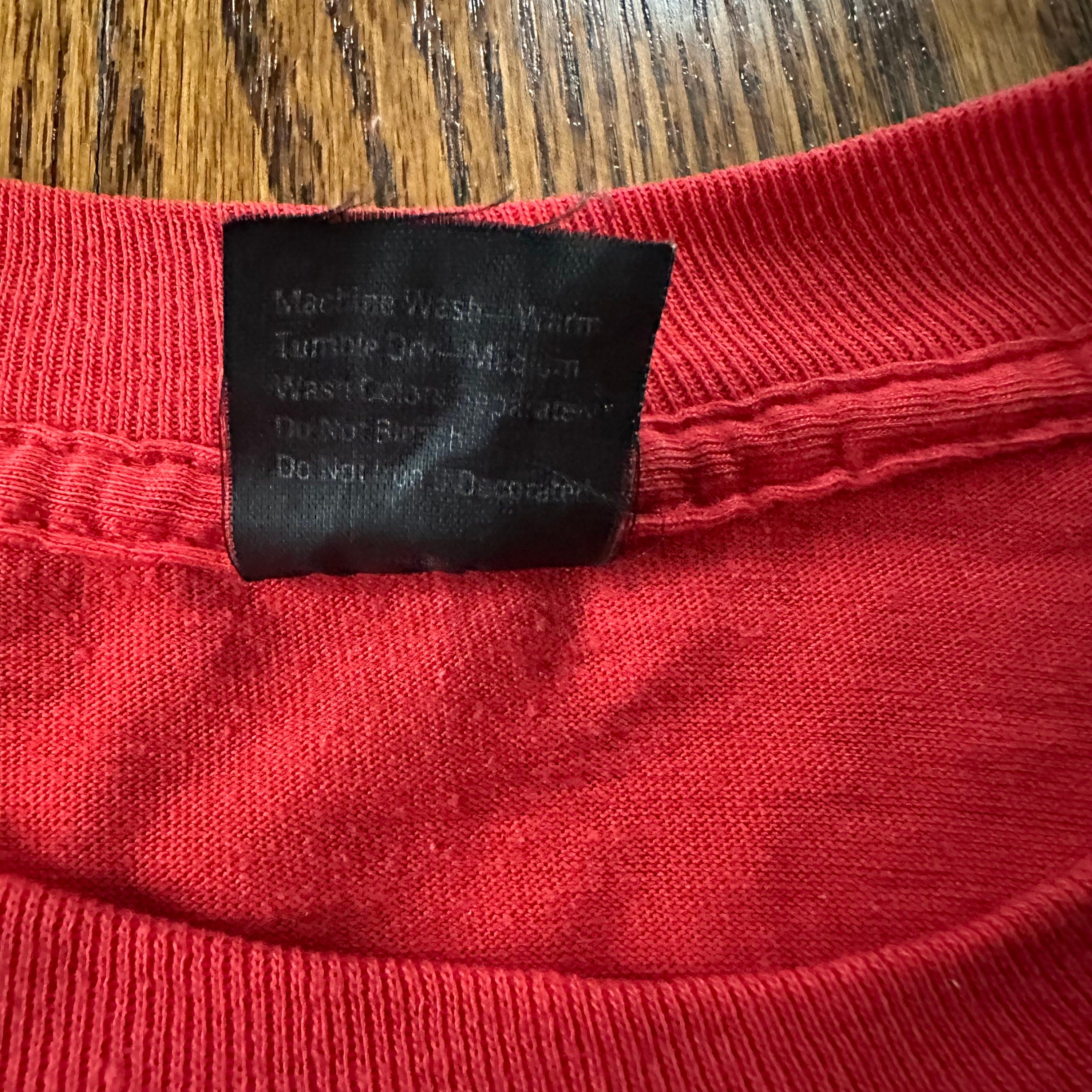 Vintage 1980s Anvil USA Danes Have More Fun Single Stitch Red T-Shirt Tee