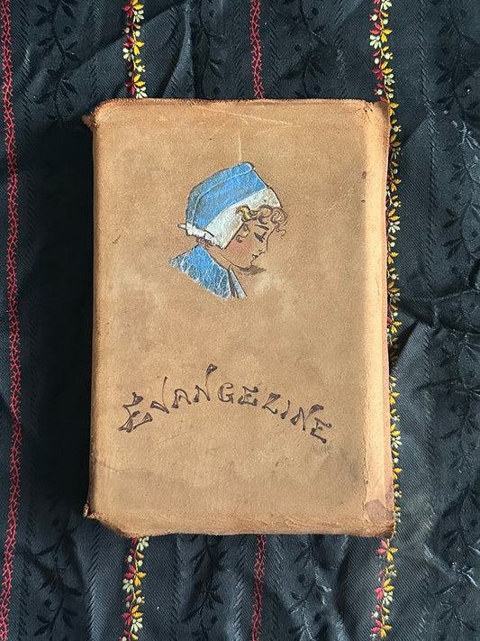 Antique Early 1900s Evangeline Burnt Leather Bound Book
