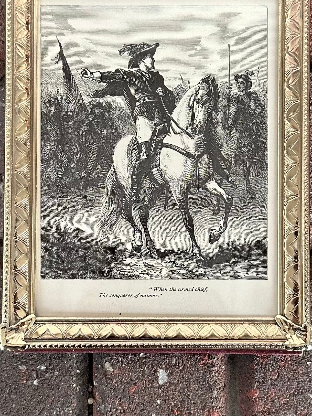 Vintage Framed Engraving "Hymn to Death" from 1878 Poetical Works of William Cullen Bryant