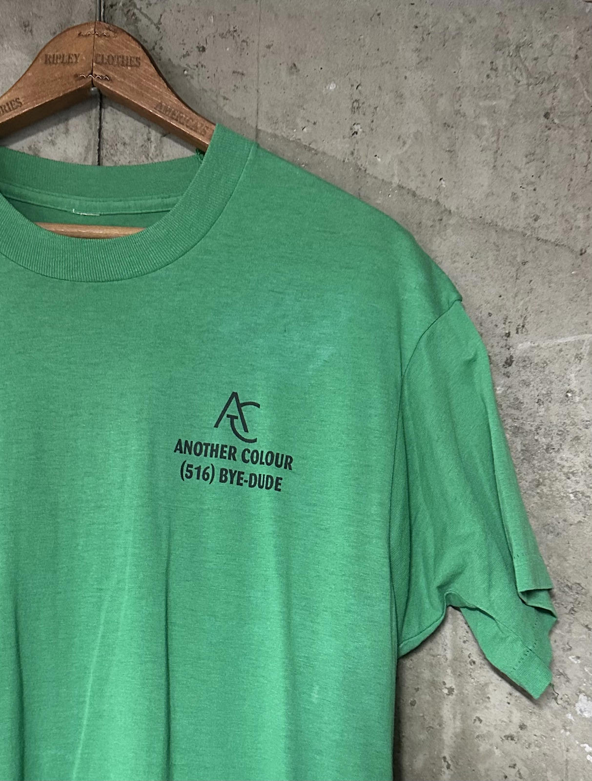 1990s Saturday Rock Rally 516-Bye-Dude Green Single Stitch Tee