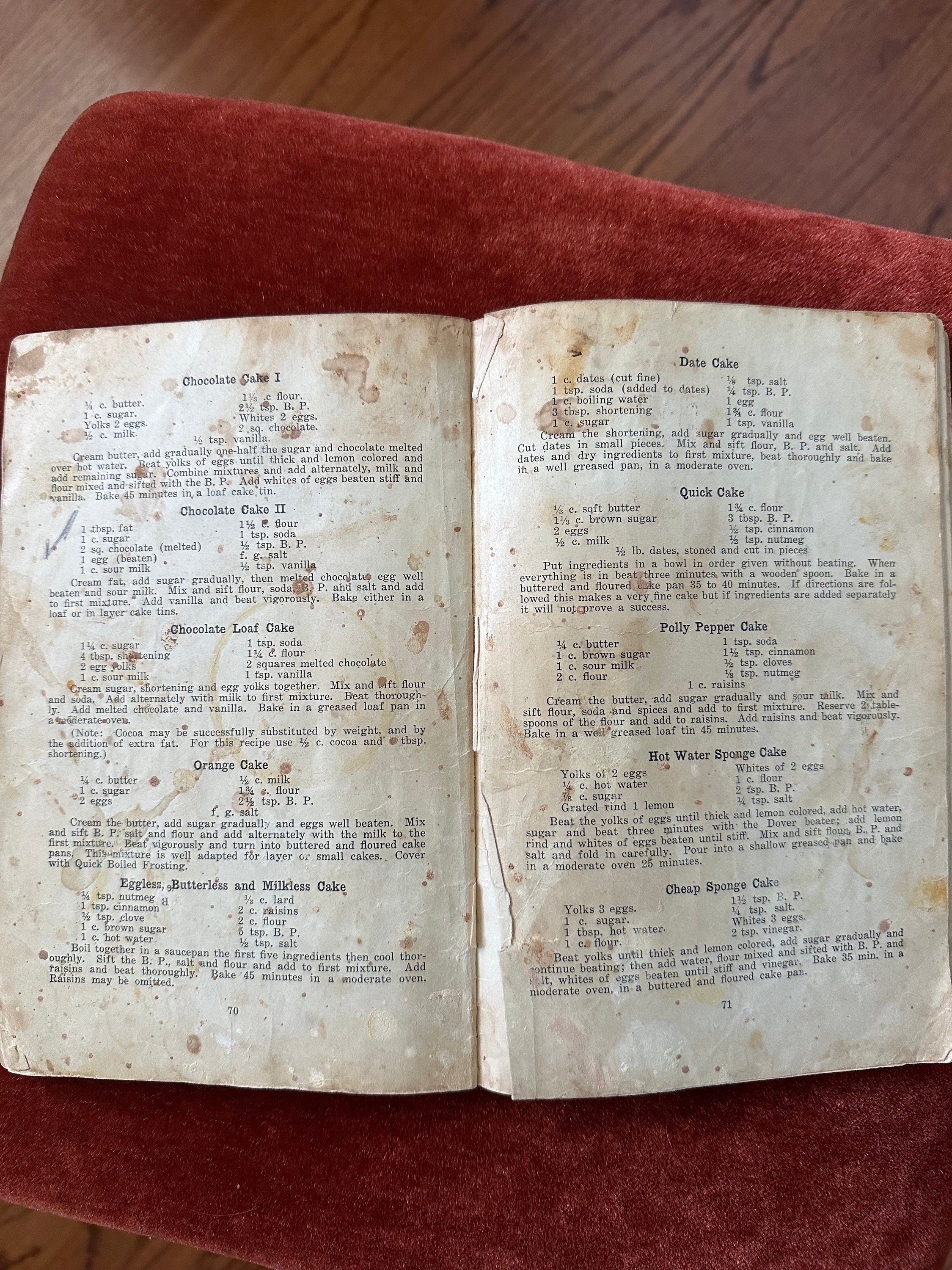 Vintage 1927 Recipes for Instruction in Domestic Science Paperback Book by Emma L. Morrow Rochester, N.Y.