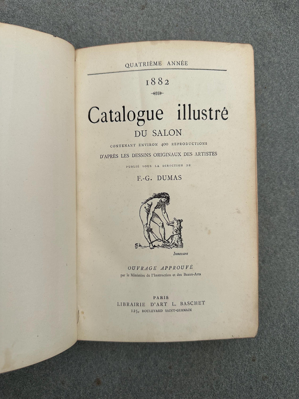 Antique 1882 Catalogue Illustre du Salon Art Book F.G. Dumas 400 Illustrations French