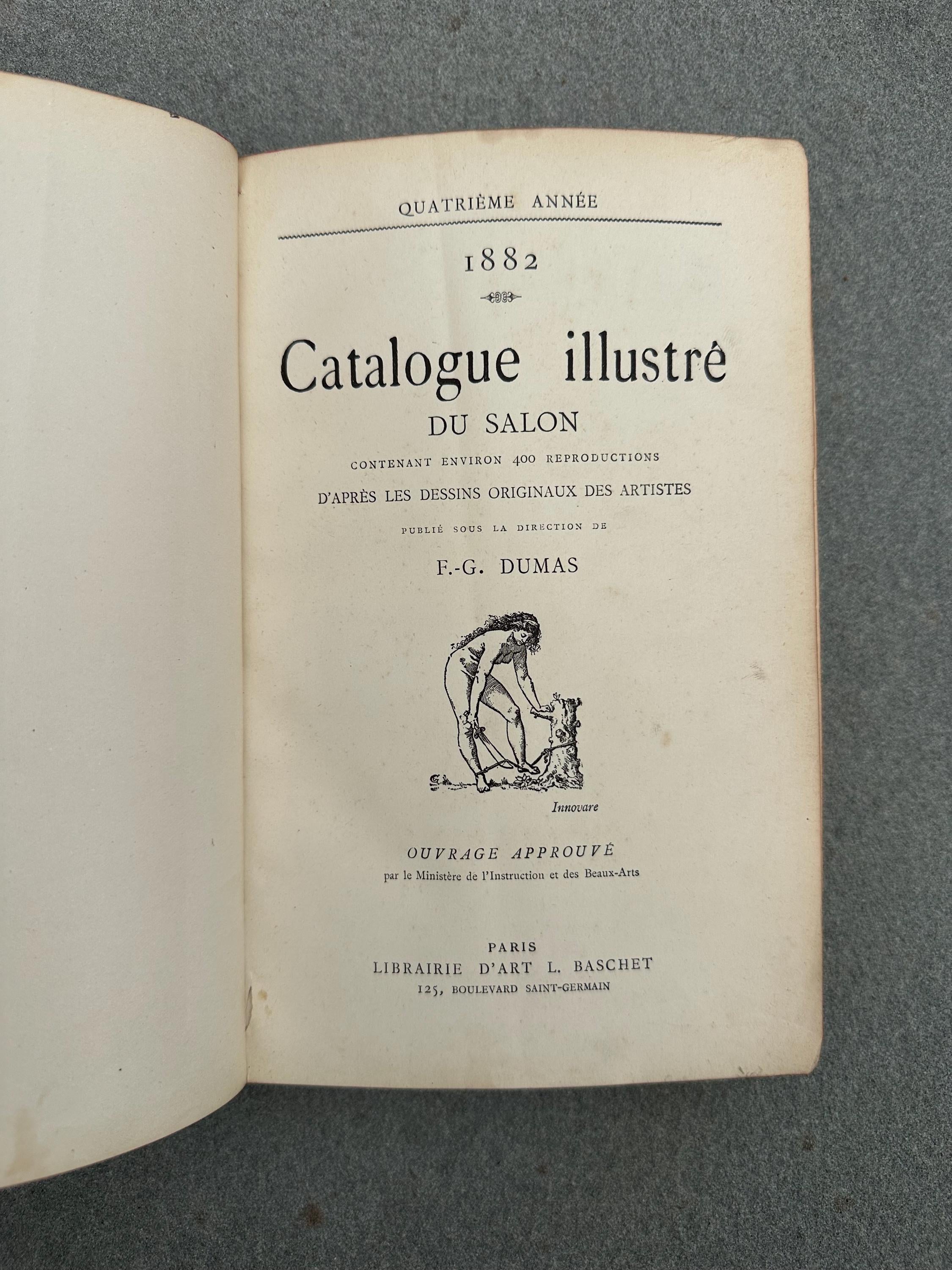 Antique 1882 Catalogue Illustre du Salon Art Book F.G. Dumas 400 Illustrations French