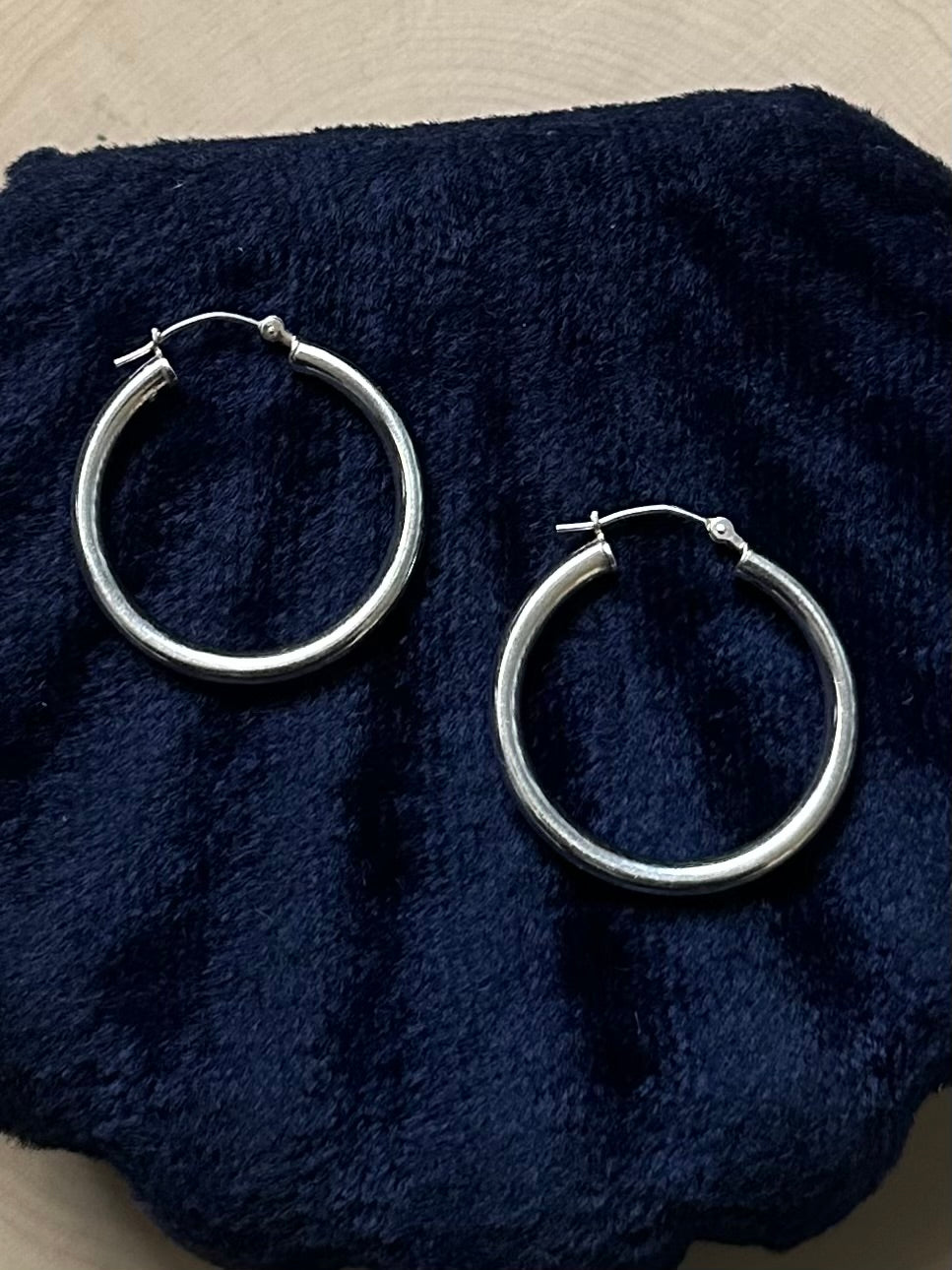 Vintage Sterling Silver Hoop Earrings