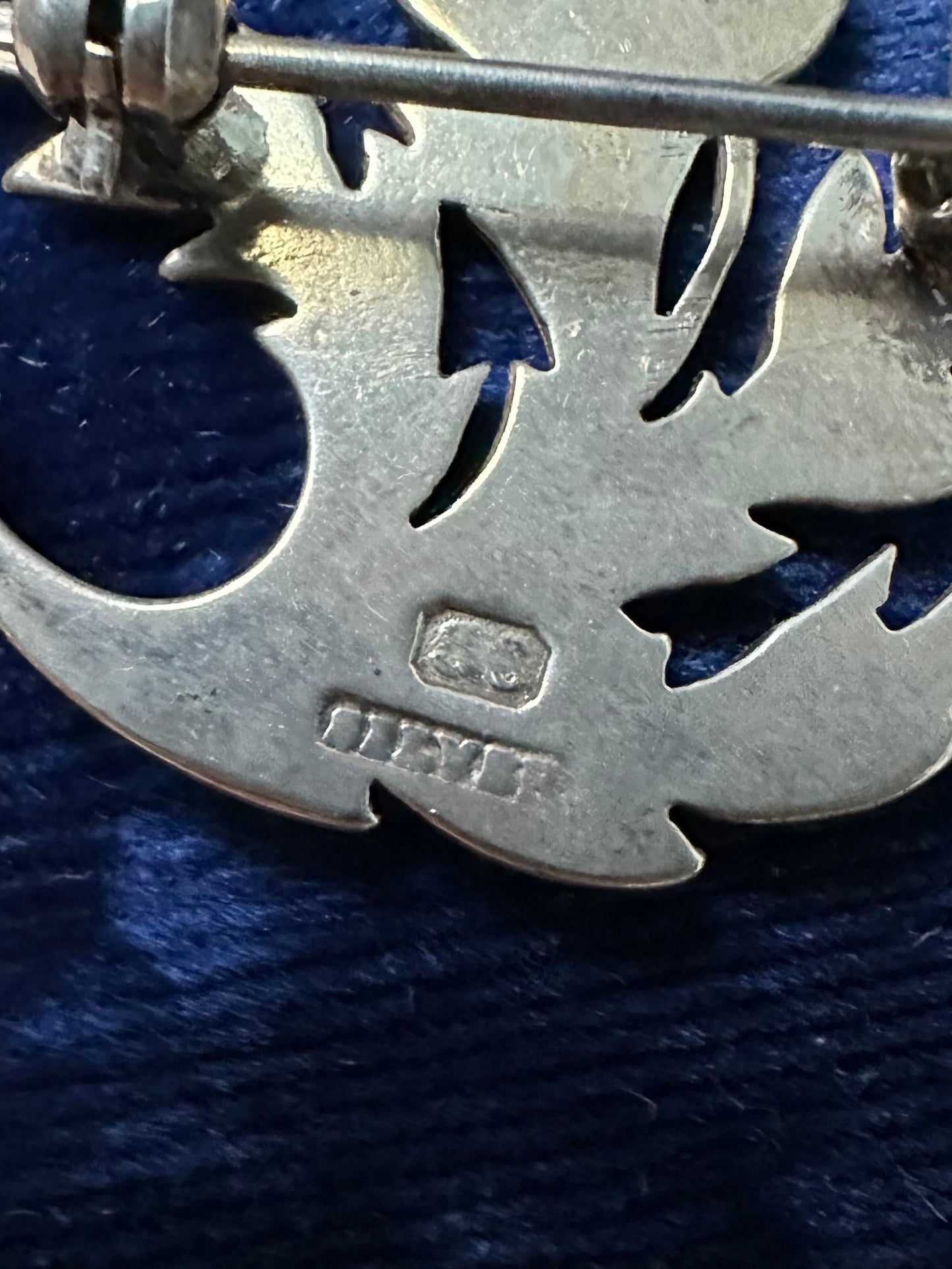 Vintage Hallmarked Scottish Sterling Silver Thistle Brooch Pin