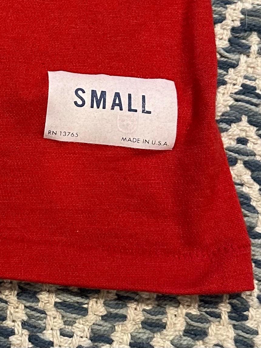 RARE Vintage 1970s Sunnybrook Acres Resort Lake George NY New York Souvenir Red Ringer Tee Poly-Cotton Blend RN 13765 Size Small