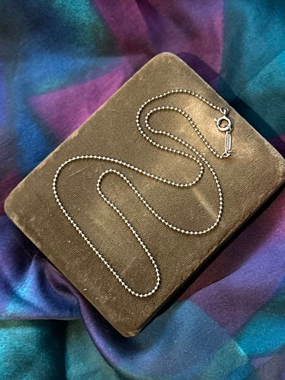 Signed Tiffany & Co. Sterling Silver Ball Bead Chain Necklace