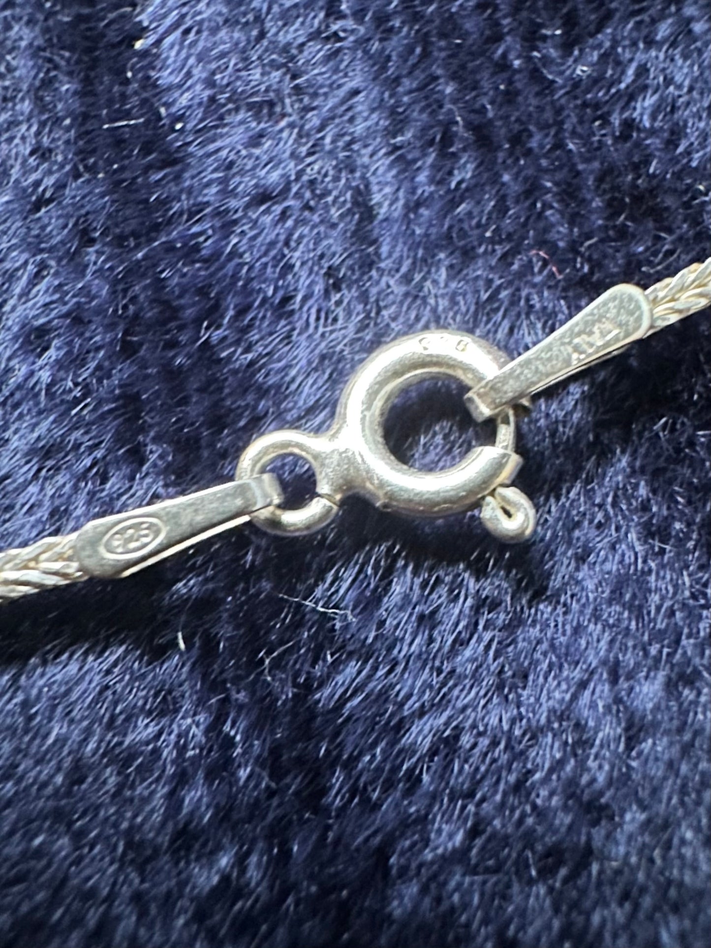 Vintage Sterling Silver Mother of Pearl Clamshell Pendant Necklace