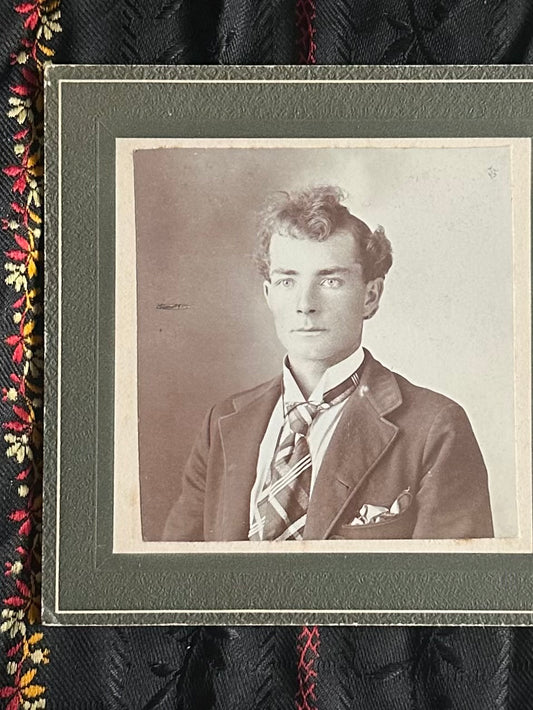 Antique Late 1800s Cabinet Card Portrait of a Young Man / Will Marks