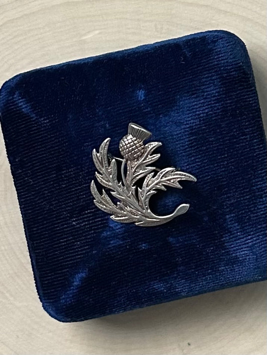 Vintage Hallmarked Scottish Sterling Silver Thistle Brooch Pin