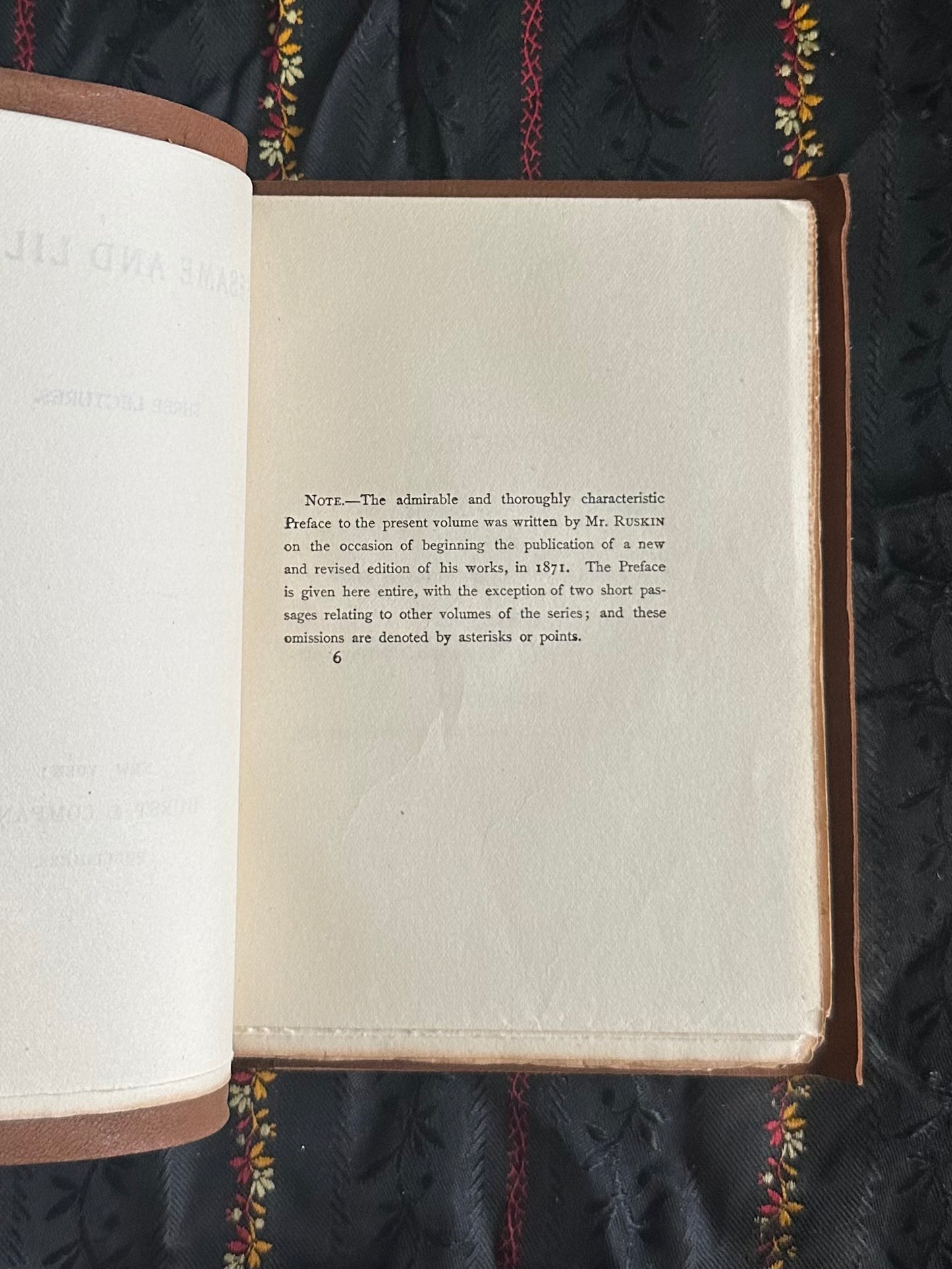 Antique Early 1900s Sesame and Lilies Ooze Calf Leather Bound Book