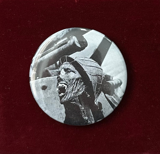 'Roasted in a Tank' Japanese Soldier Button Pin