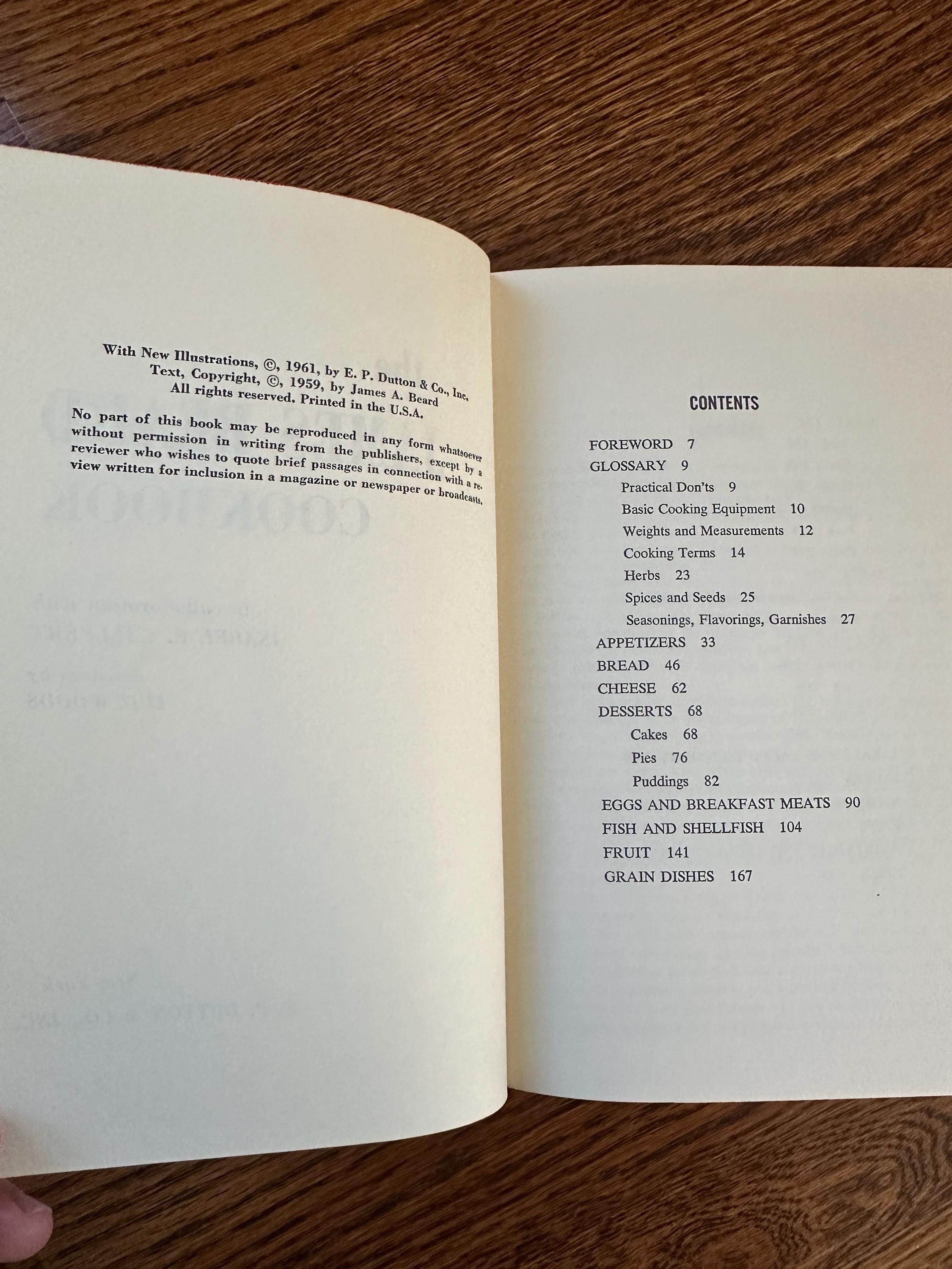 Vintage 1959 1961 The James Beard Cookbook Hardcover Book Midcentury Book Club Edition