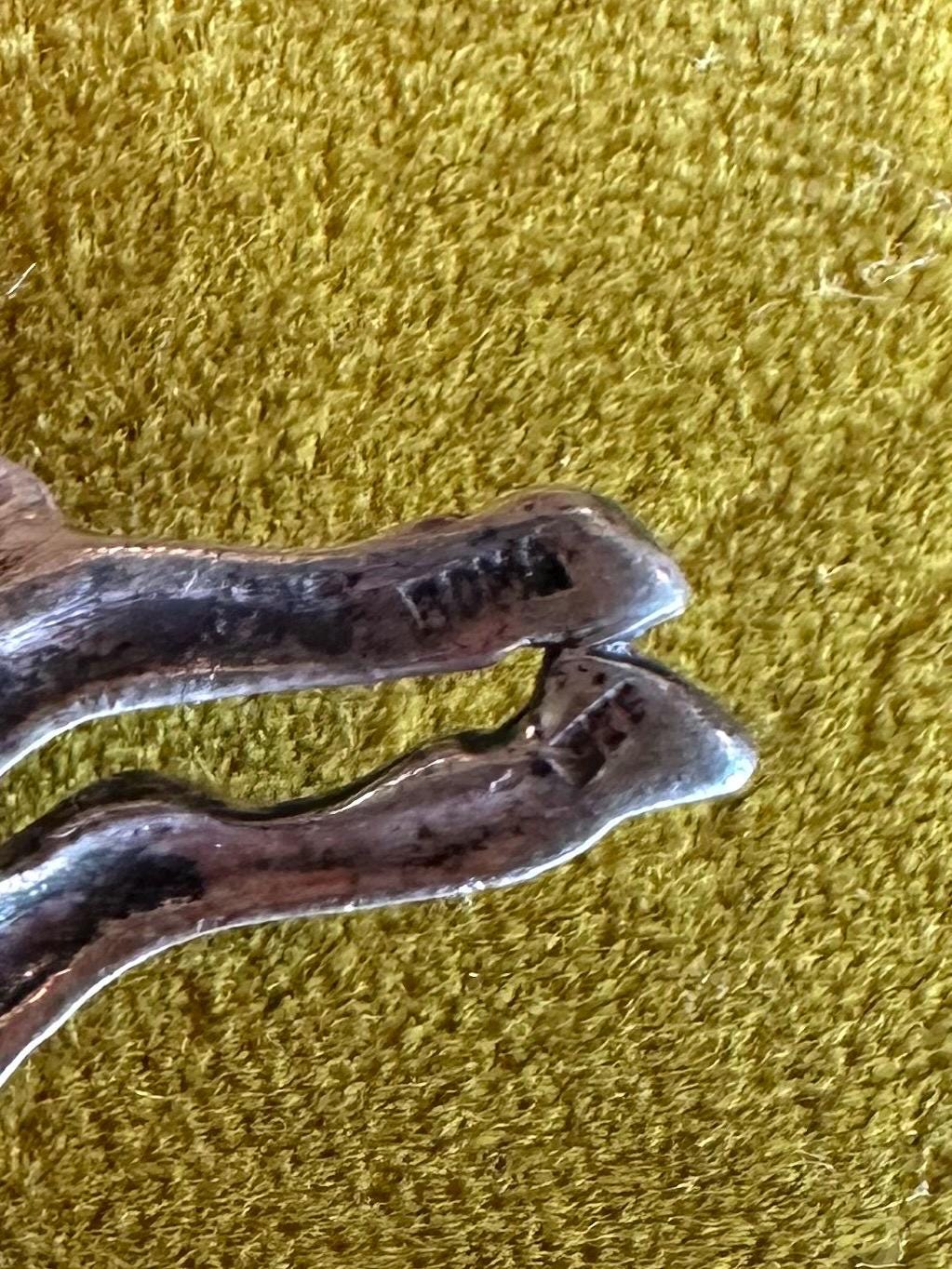 Vintage 1980s 1990s Signed BOMA Sterling Silver & Marcasite Galloping Horse with Reigns Brooch Equestrian