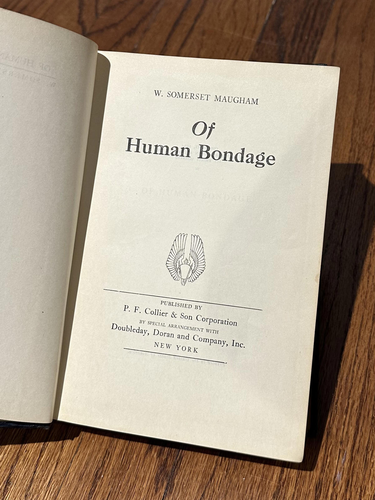 Antique 1915 Of Human Bondage by W. Somerset Maugham Hardcover Book