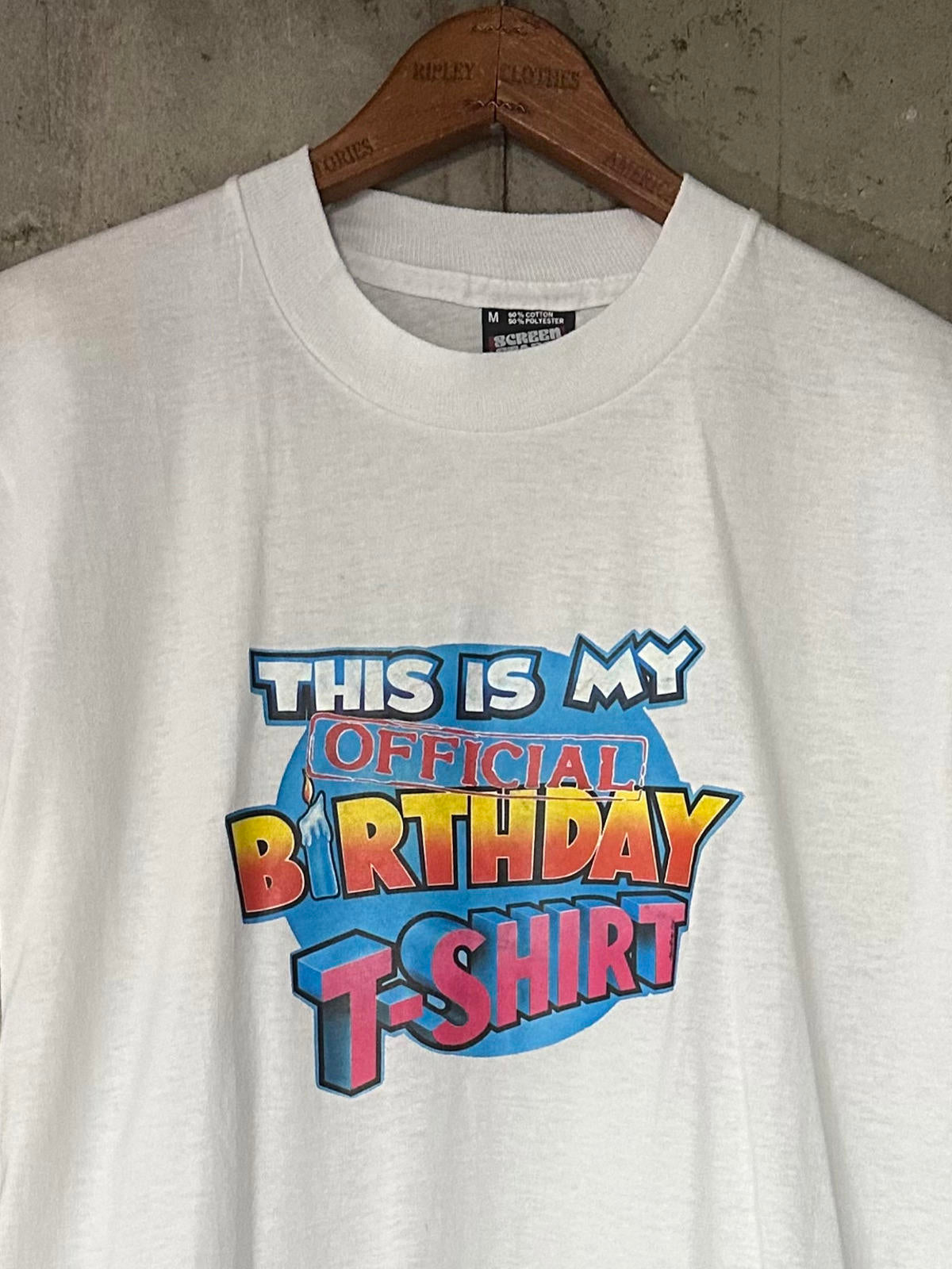1990s Screen Stars This is My Official Birthday T-Shirt Single Stitch Tee