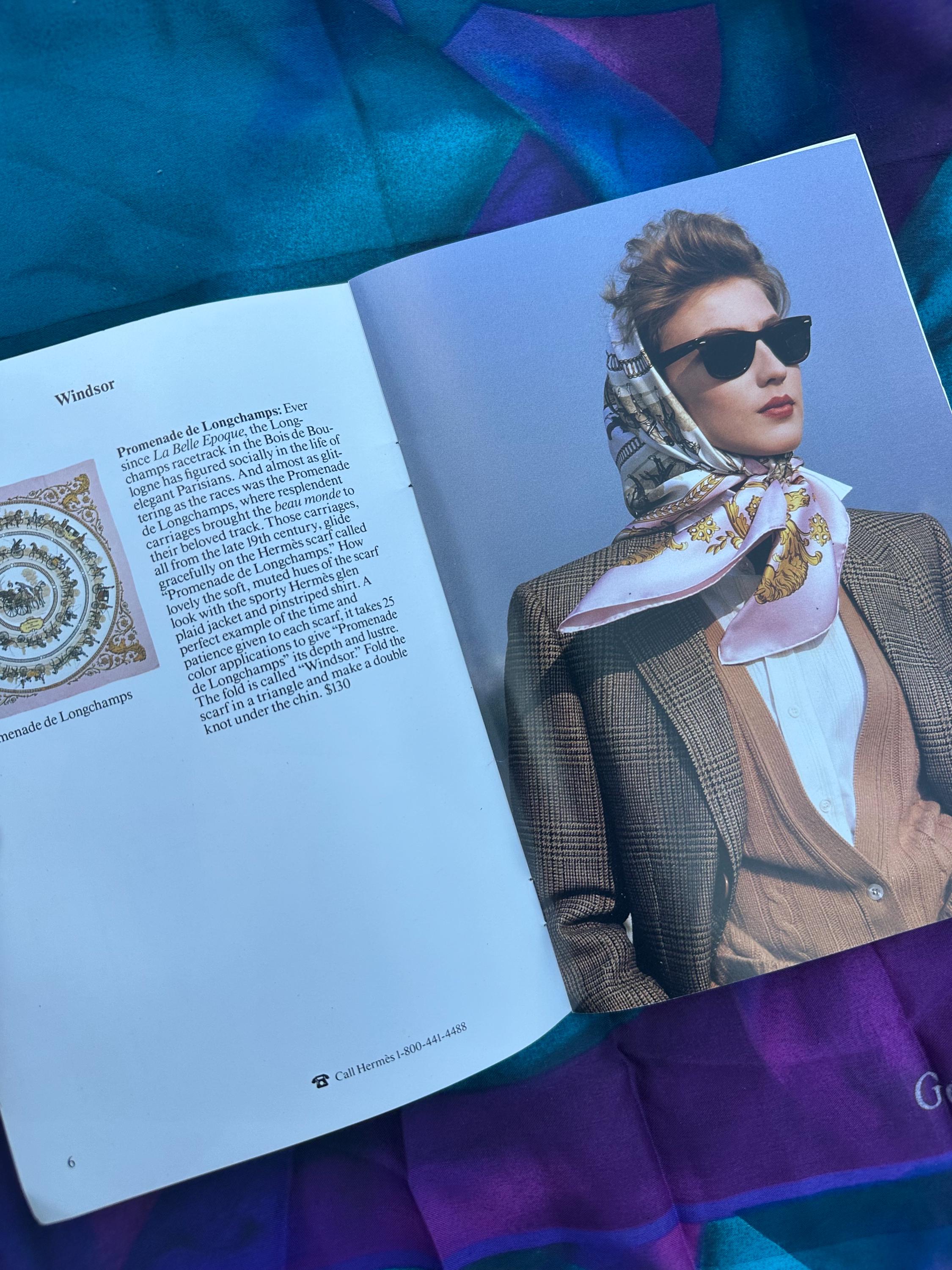 Vintage 1986 HERMÈS of Paris How To Wear Your Hermès Scarf Illustrated Guide Booklet Book 1980s Designer