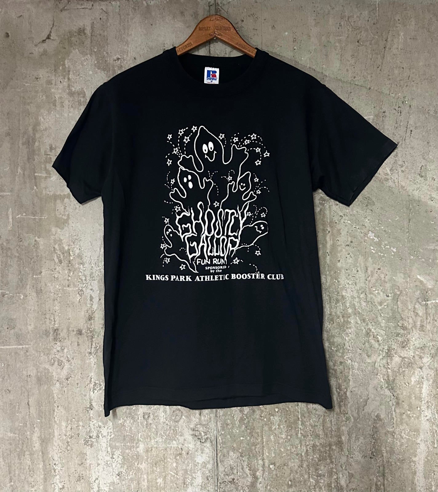1990s Ghostly Gallow Fun Run Kings Park NY Athletic Booster Club Single Stitch Tee