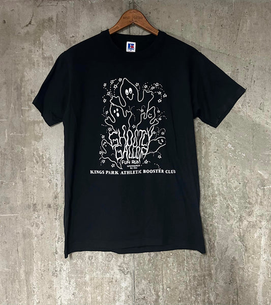 1990s Ghostly Gallow Fun Run Kings Park NY Athletic Booster Club Single Stitch Tee