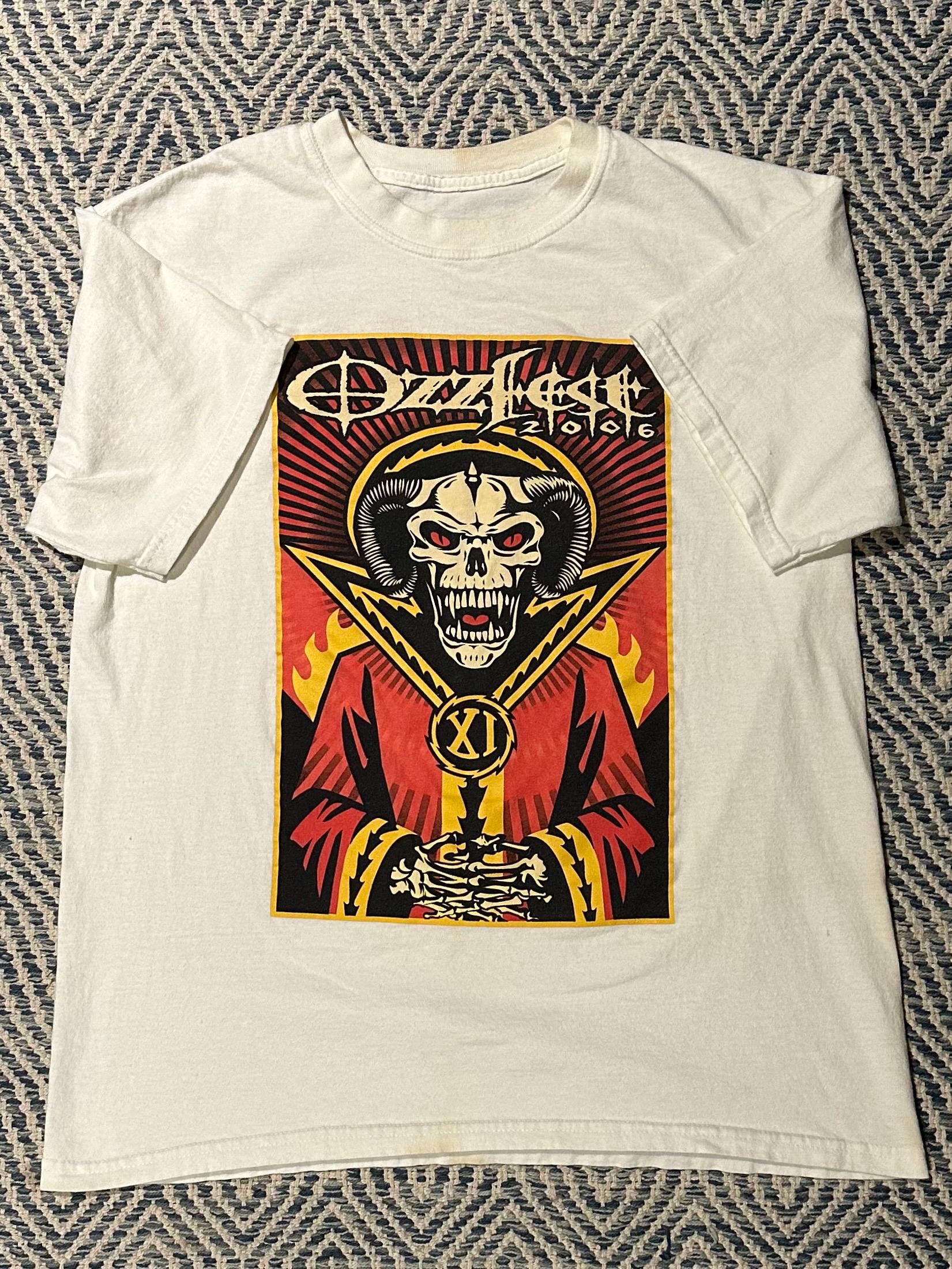 Vintage Y2K 2006 Ozzfest Ozzy Osbourne Tour White Graphic Tee