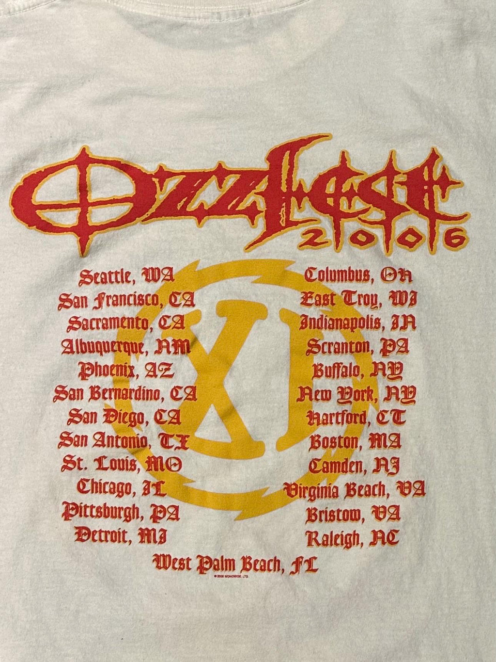 Vintage Y2K 2006 Ozzfest Ozzy Osbourne Tour White Graphic Tee