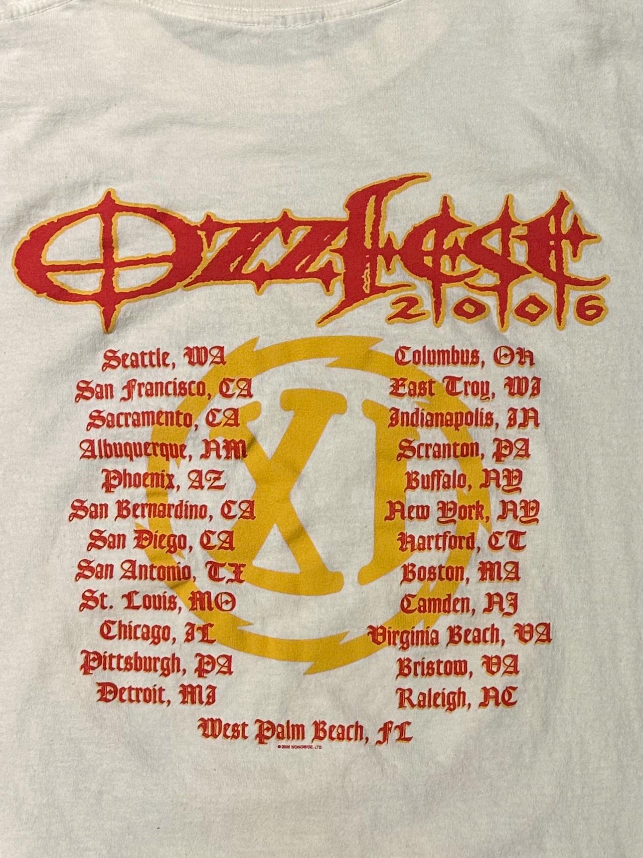 Vintage Y2K 2006 Ozzfest Ozzy Osbourne Tour White Graphic Tee