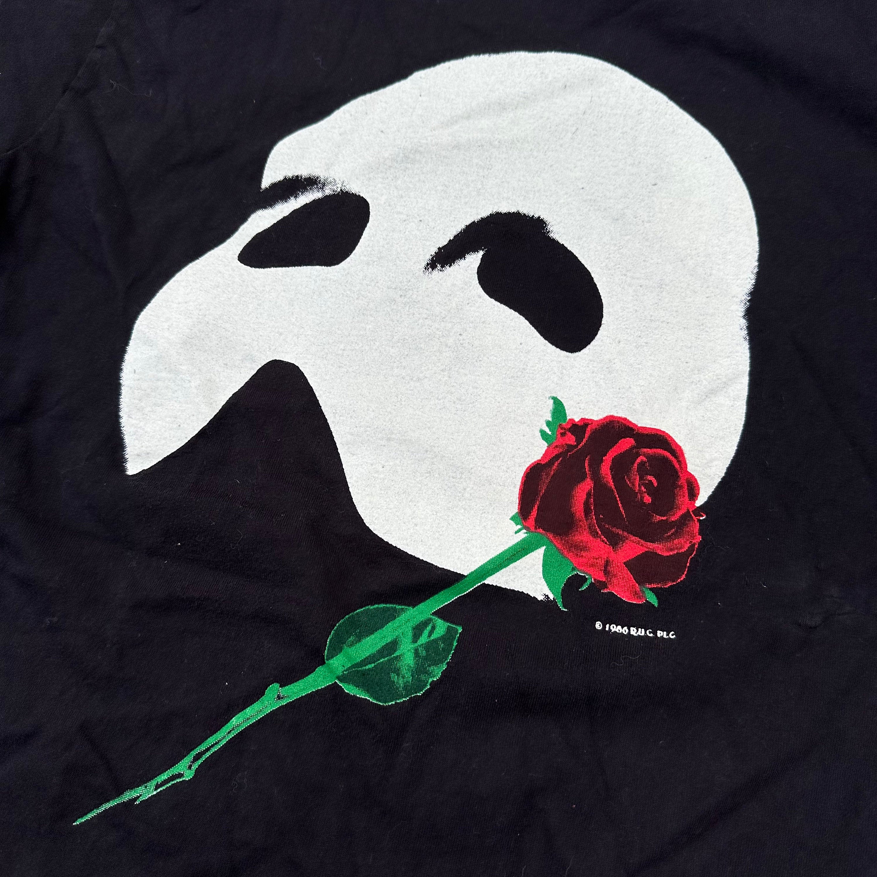 Vintage 1986 Phantom of the Opera Single Stitch 80s Anvil Black T-Shirt Tee
