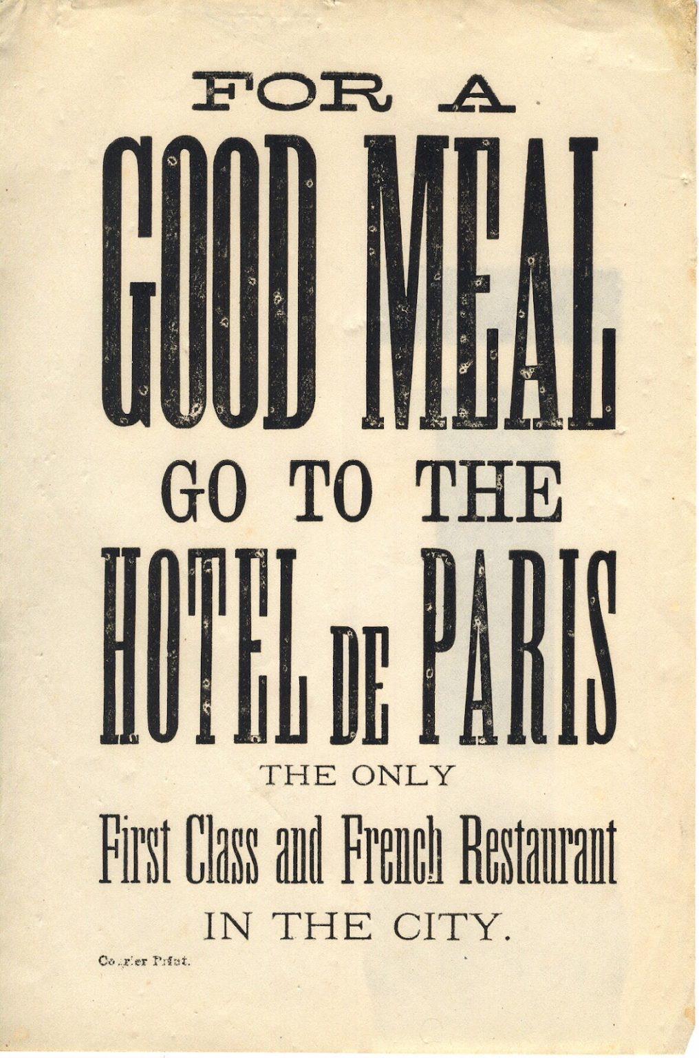 Vintage Reproduction Novelty Hotel de Paris Louis Dupuy Georgetown, Colo. Madame Sophie’s Brothel Metal Key Tag