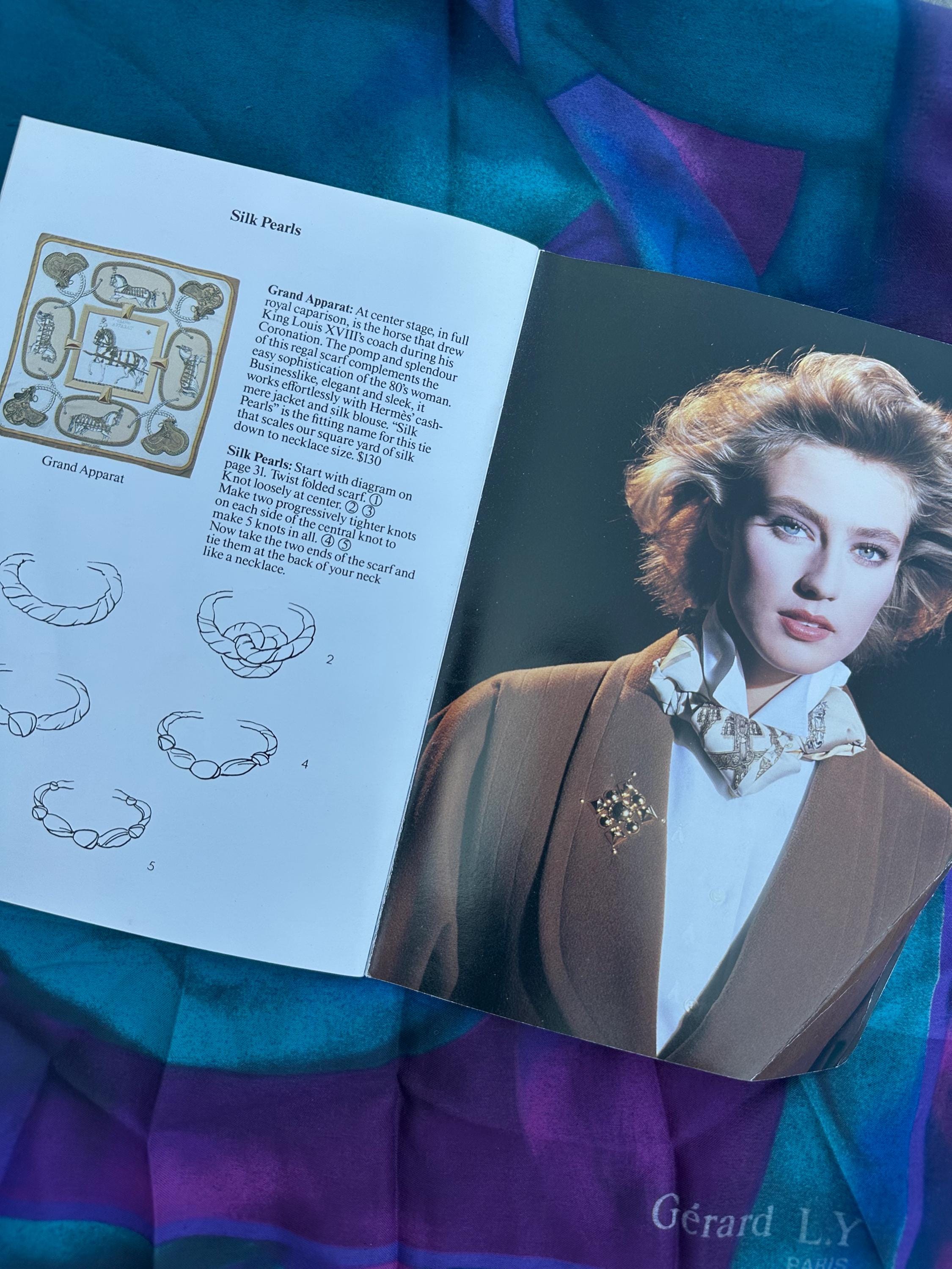 Vintage 1986 HERMÈS of Paris How To Wear Your Hermès Scarf Illustrated Guide Booklet Book 1980s Designer